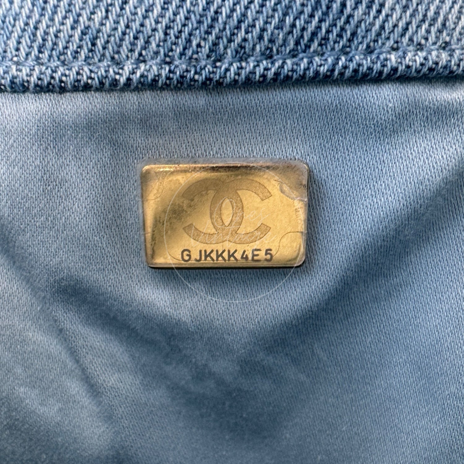 [Unused] Chanel Medium 25 Washed Denim Blue GHW Shoulder Bag