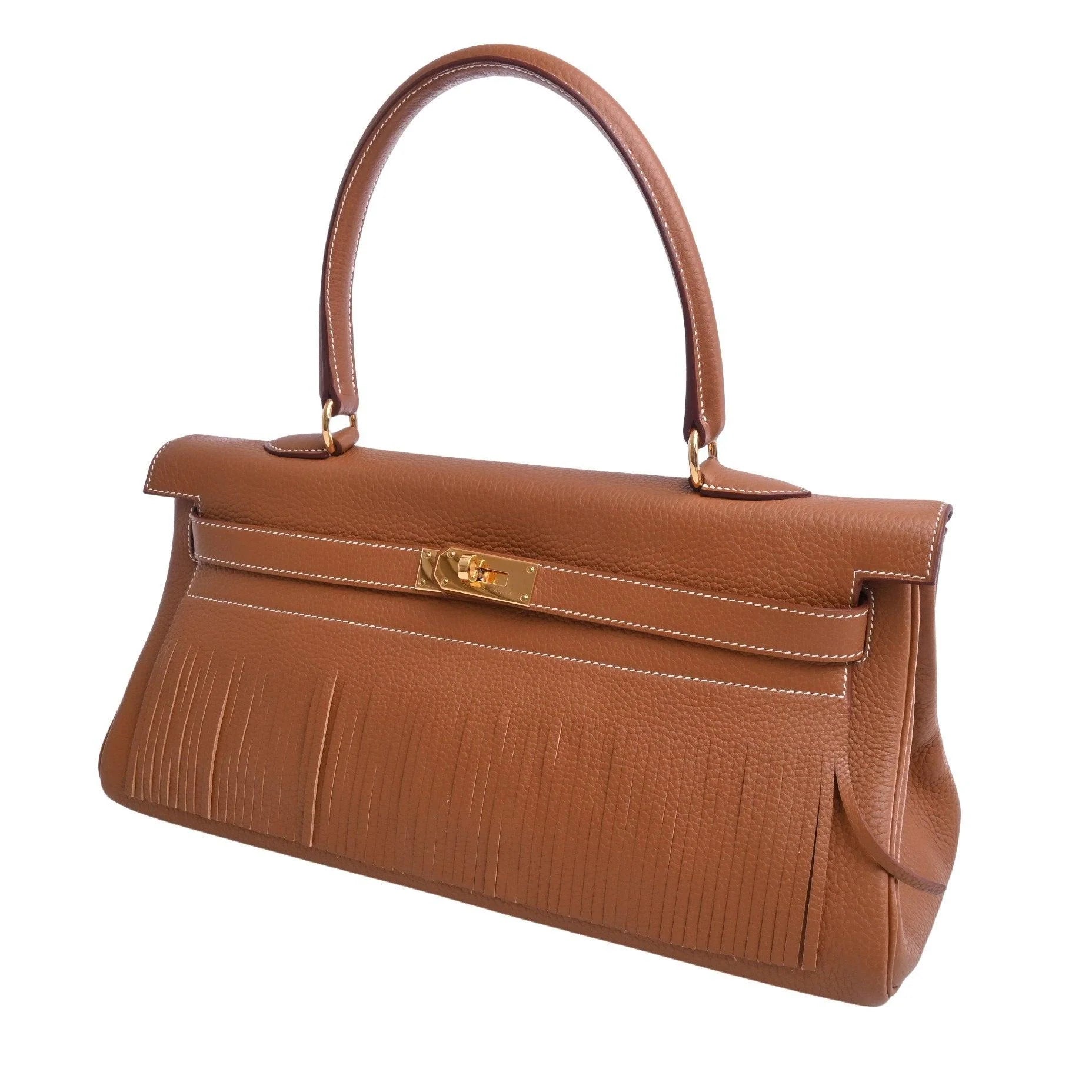 [Pre-owned] Hermes Vintage Kelly Shoulder Fringe gold ghw