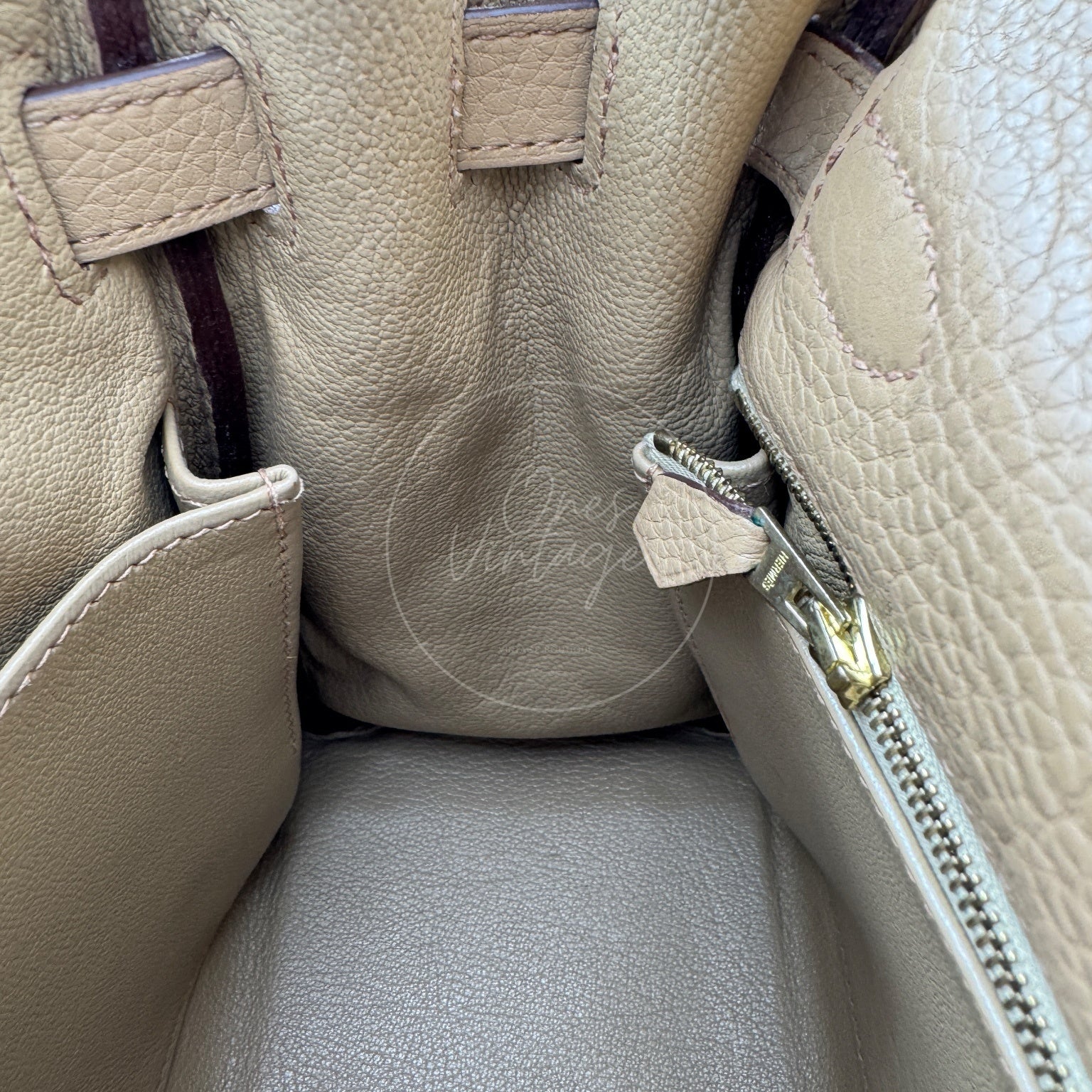 [Pre-owned] Hermes Kelly 28 Togo Light Brown Stamp Square L Handbag