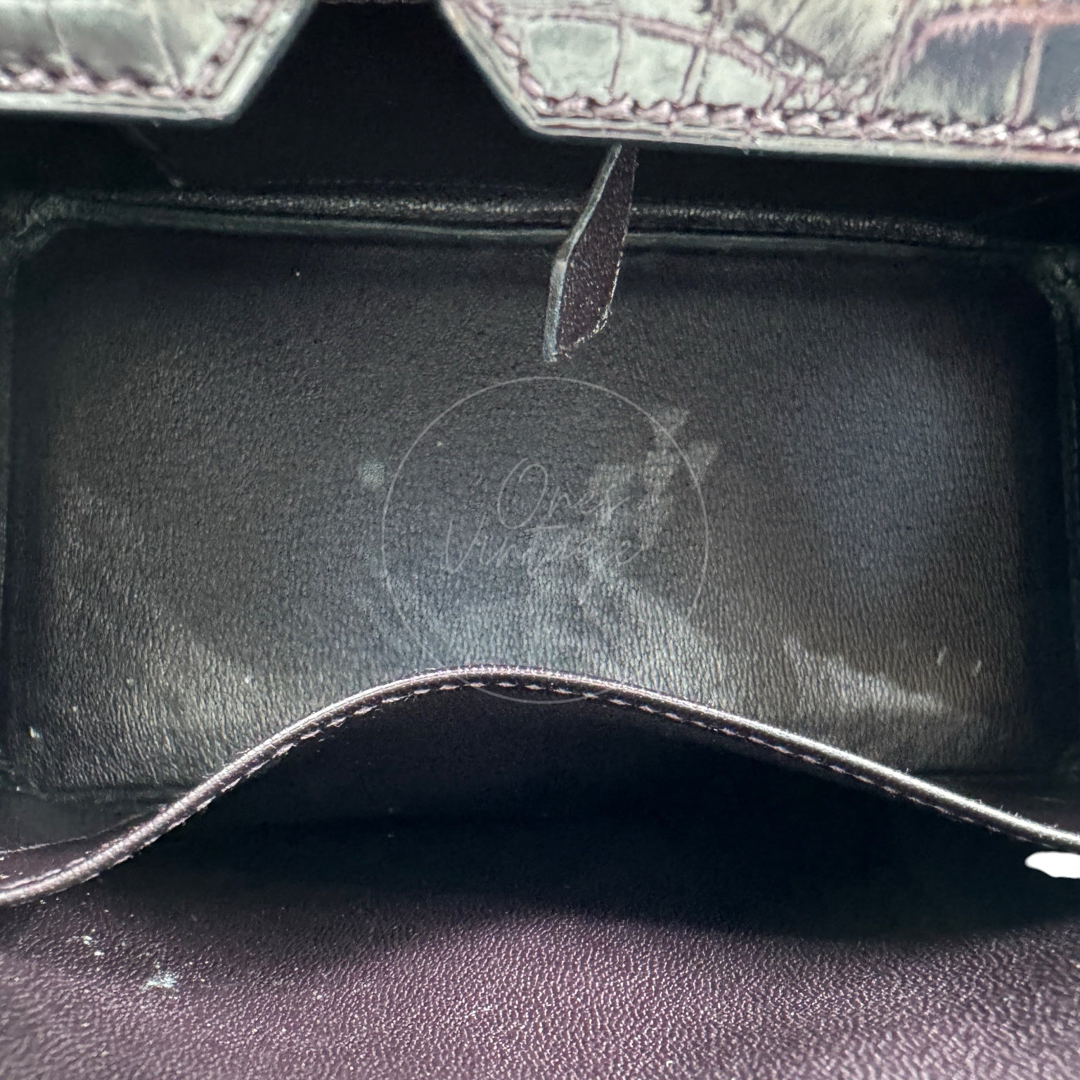 [Pre-owned] Hermes Birkin 25 Shiny Niloticus Crocodile Stamp T GHW Bag