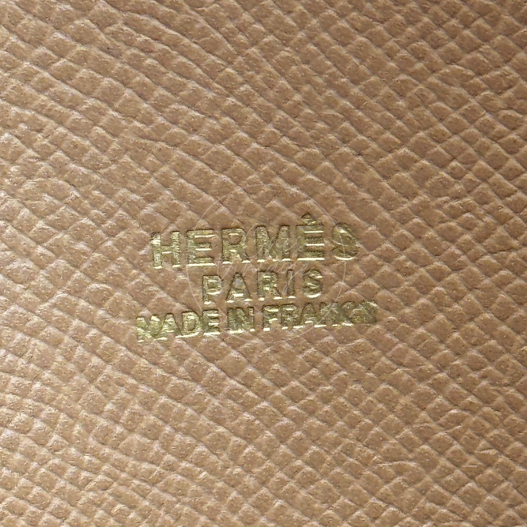 [Pre-owned] Hermes Mini Plume Natural Epsom GHW Stamp Circle W