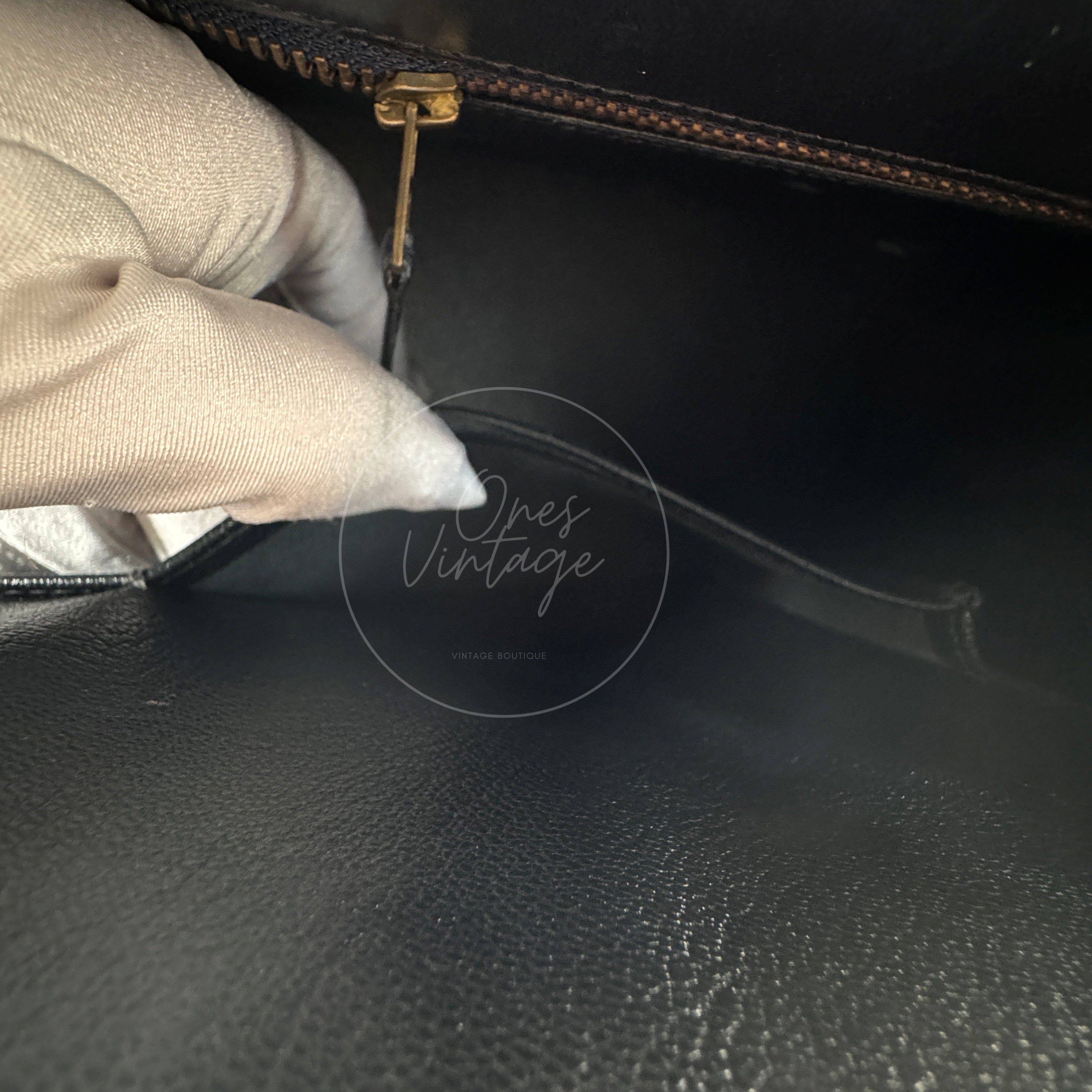 [Pre-owned] Hermes Kelly 32 K32 Stamp Circle W Navy GHW