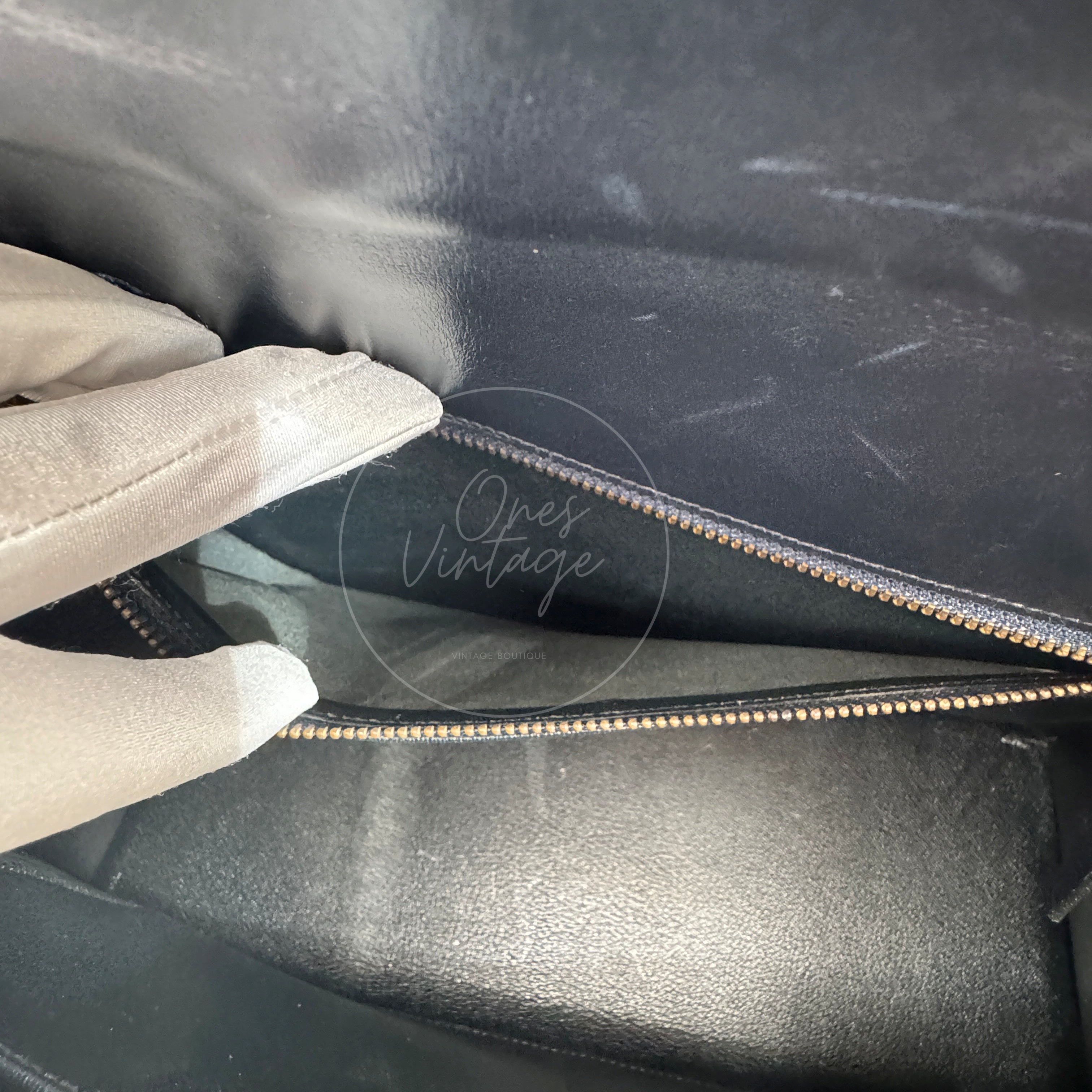 [Pre-owned] Hermes Kelly 32 K32 Stamp Circle W Navy GHW