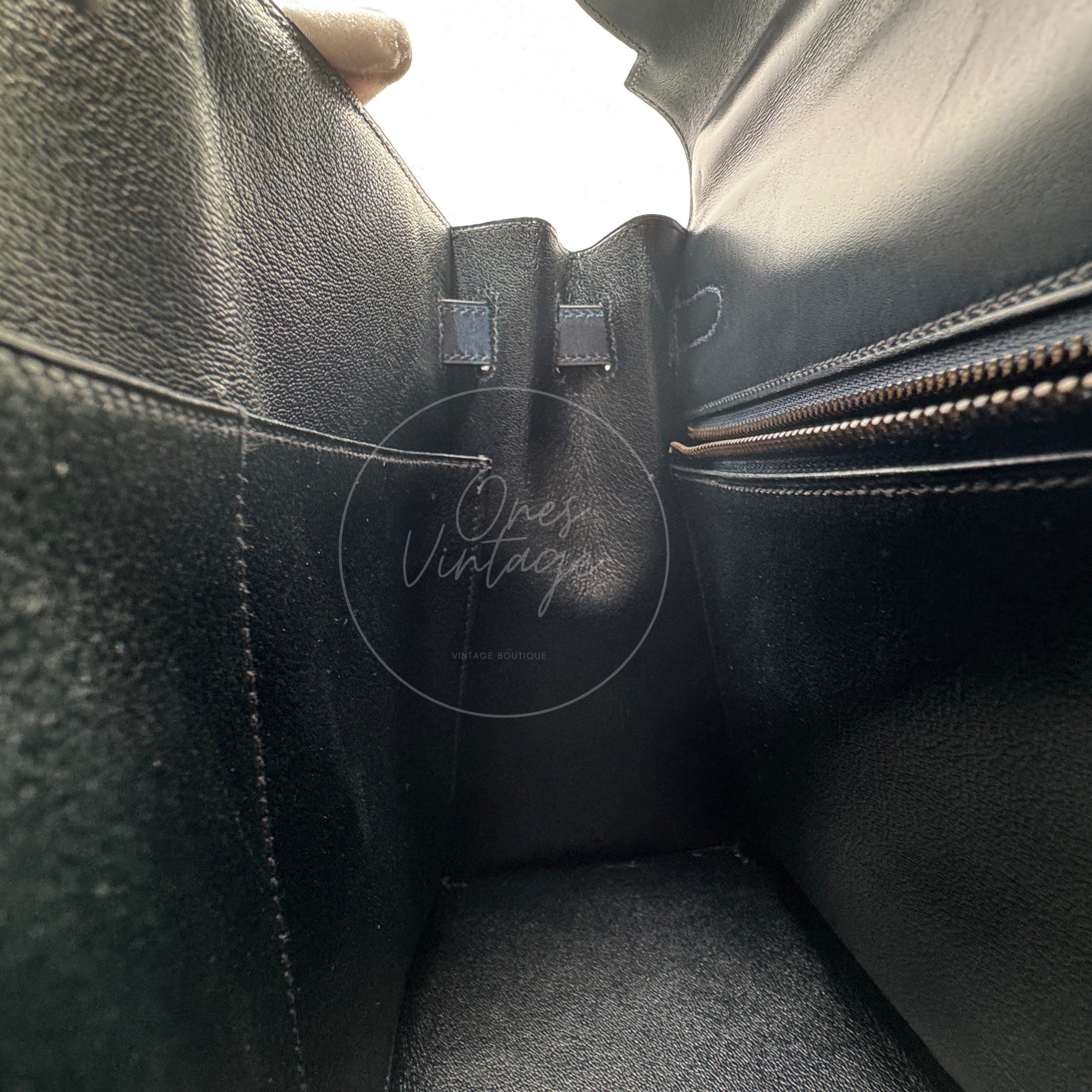 [Pre-owned] Hermes Kelly 32 K32 Stamp Circle W Navy GHW