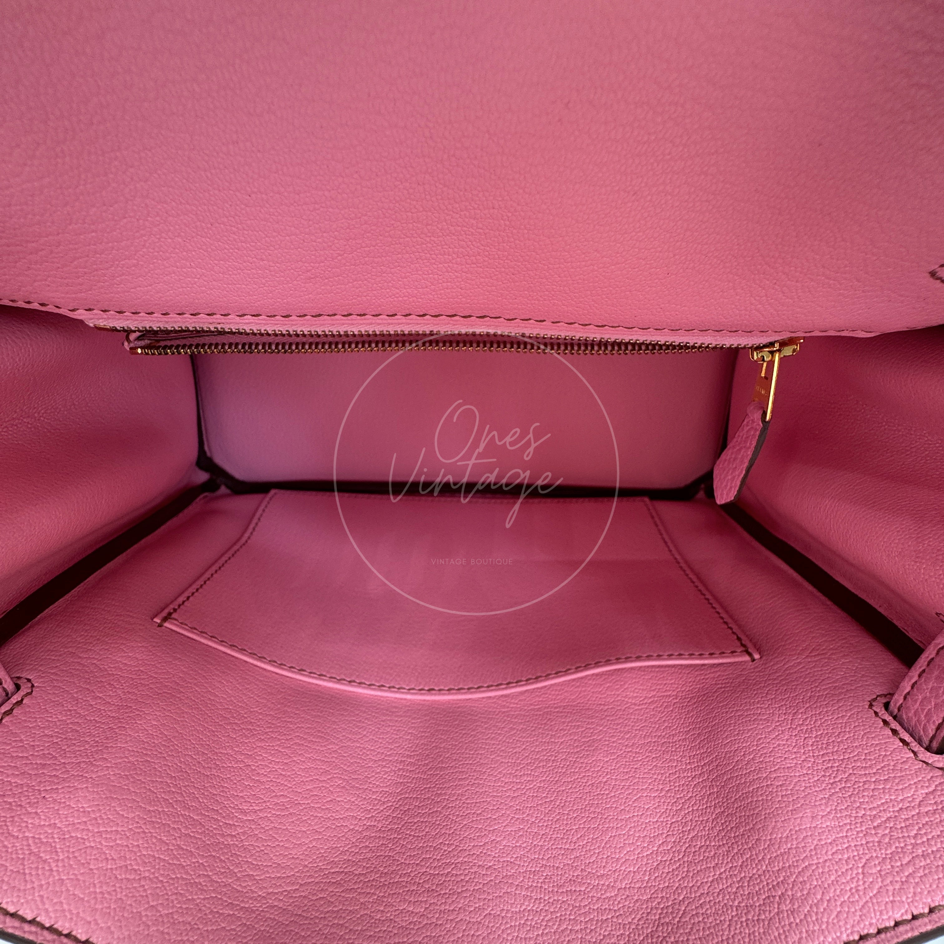[Pre-owned] Hermes Birkin 25 5P Bubblegum Togo Stamp Q GHW Handbag