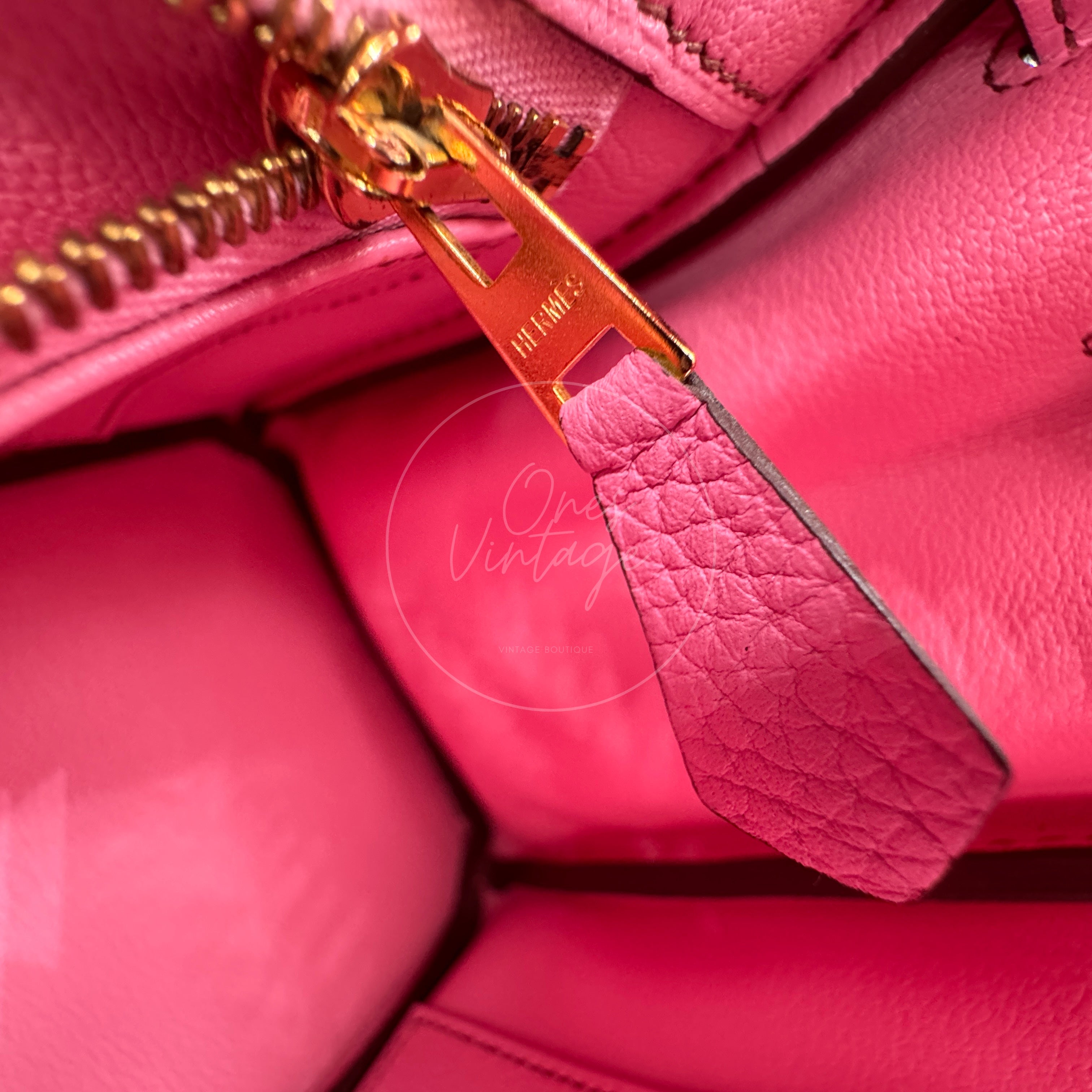 [Pre-owned] Hermes Birkin 25 5P Bubblegum Togo Stamp Q GHW Handbag