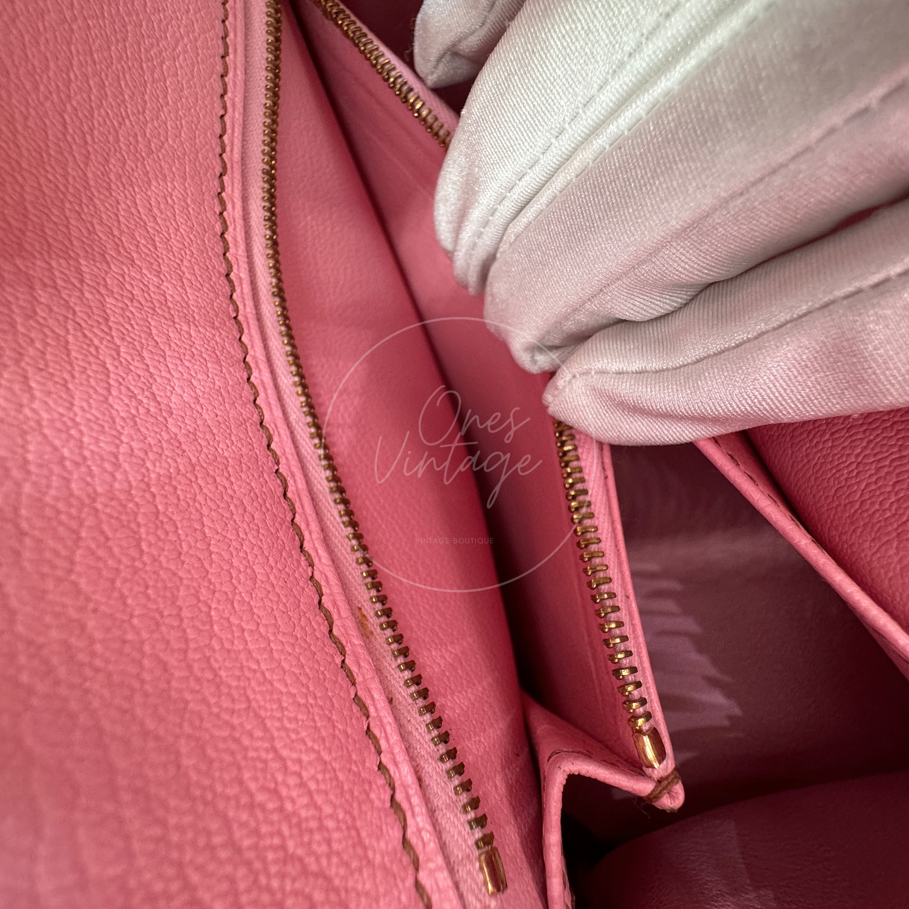 [Pre-owned] Hermes Birkin 25 5P Bubblegum Togo Stamp Q GHW Handbag