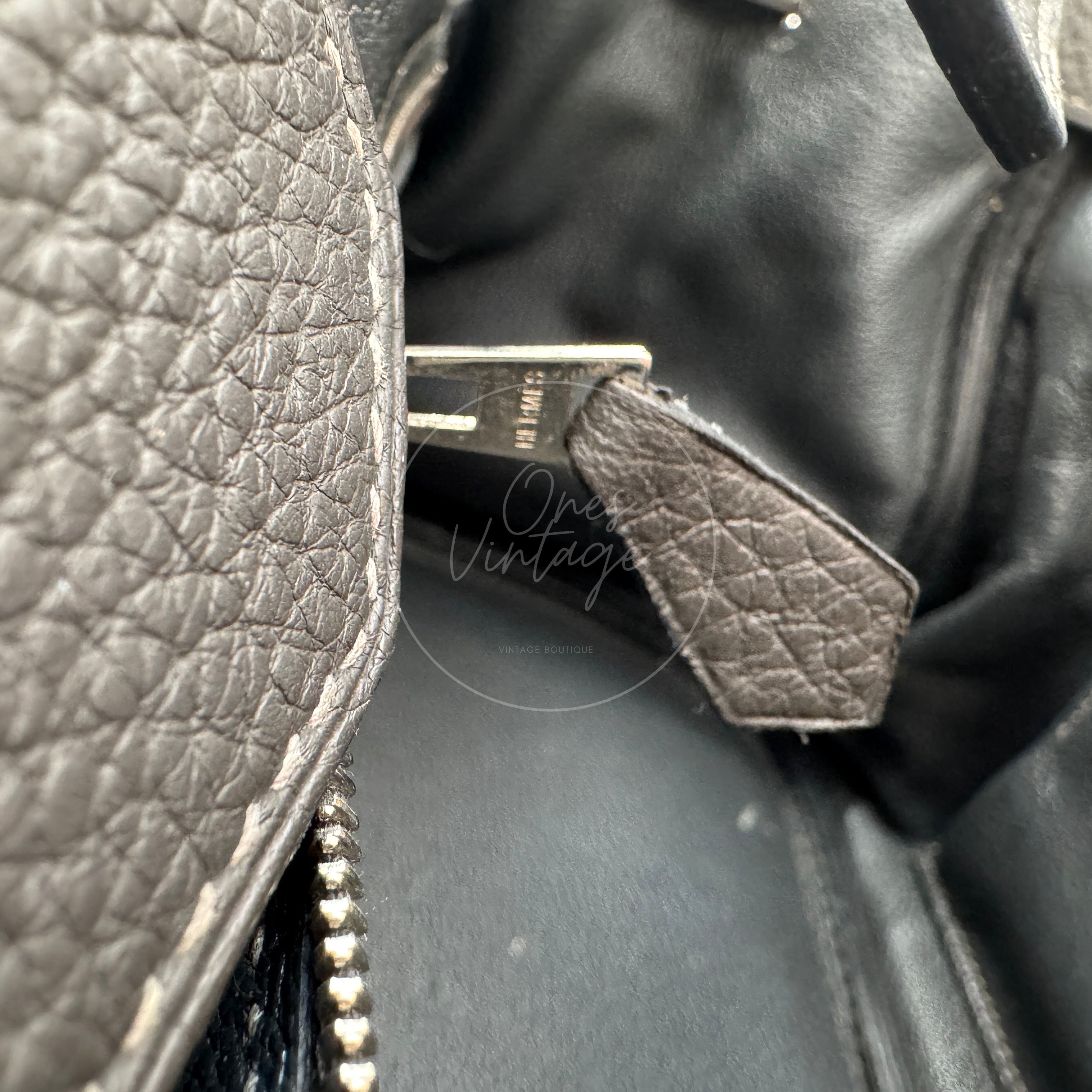 [Pre-owned] Hermes Birkin Shoulder Etain Stamp Square M PHW