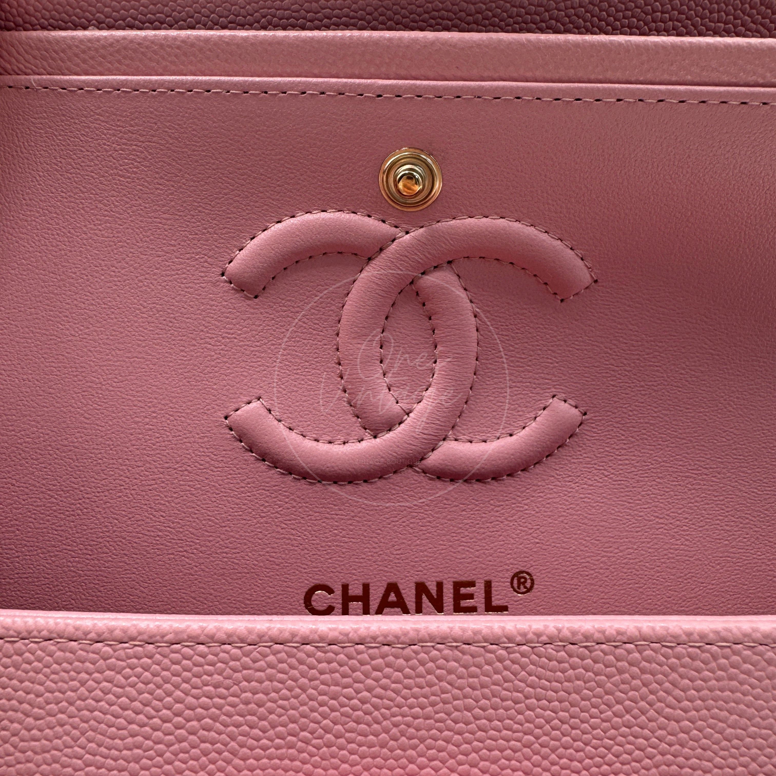 [Pre-owned] Chanel Classic Flap Pink Caviar GHW Bag