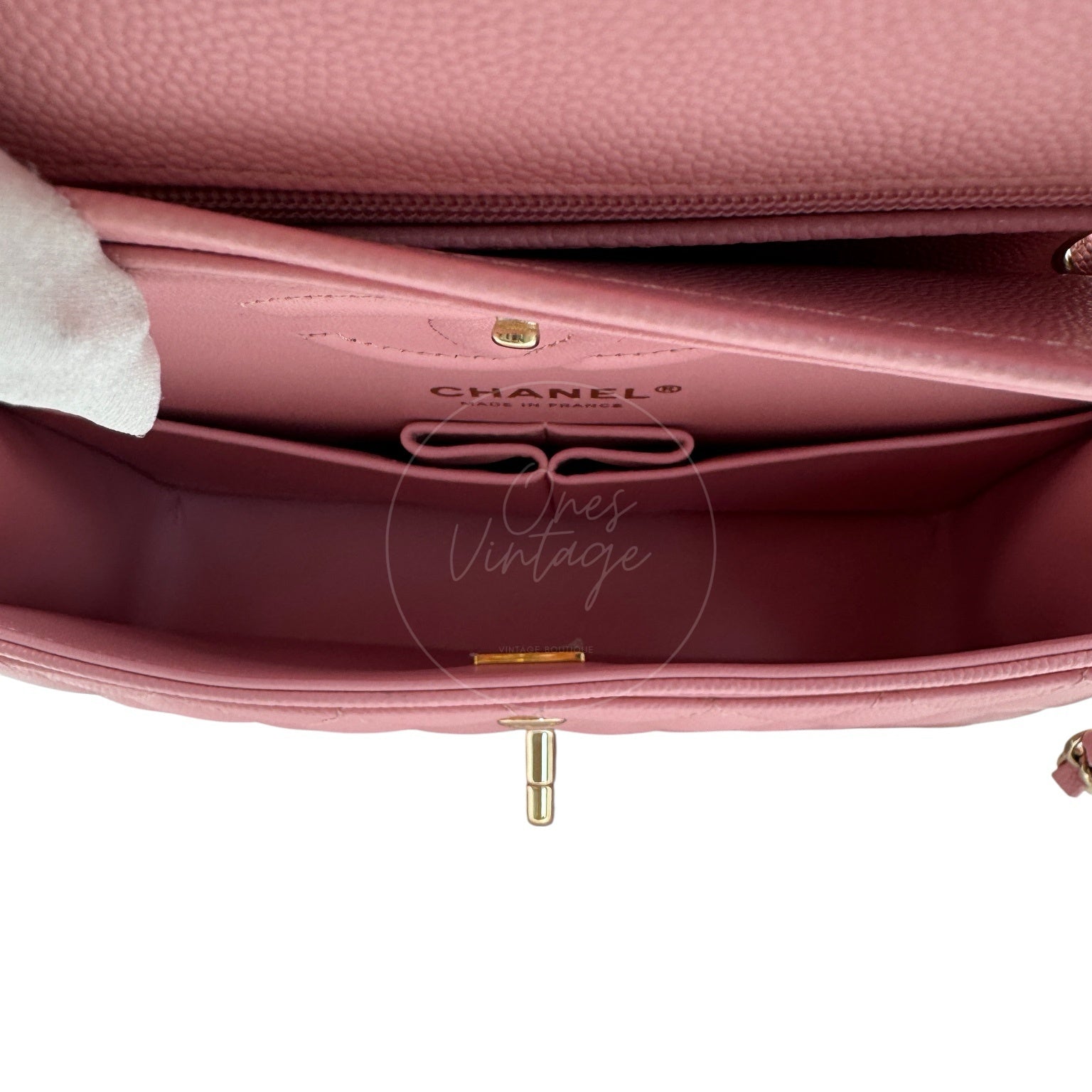 [Pre-owned] Chanel Small Classic Double Flap Caviar GHW Bag