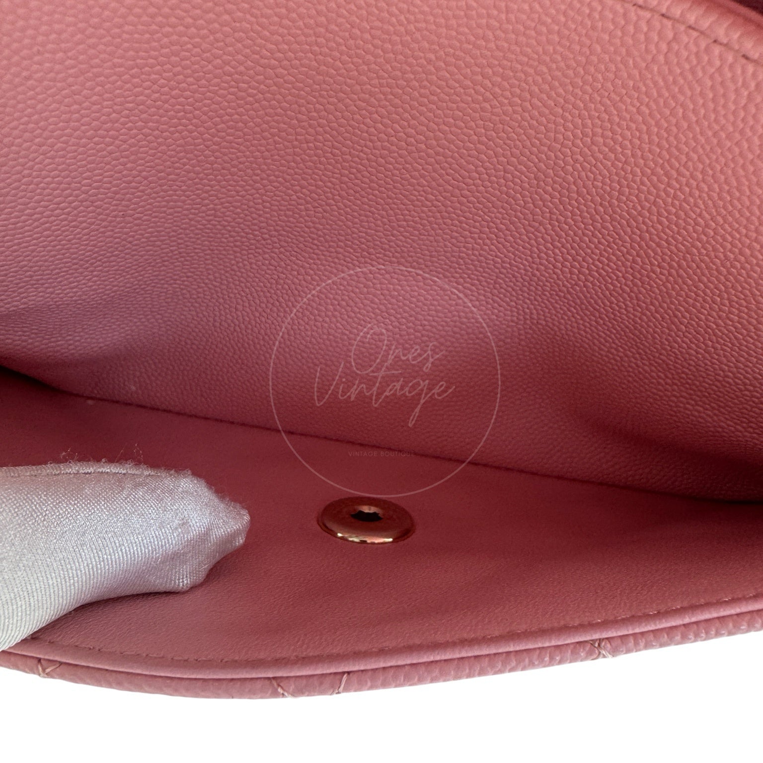[Pre-owned] Chanel Classic Flap Pink Caviar GHW Bag