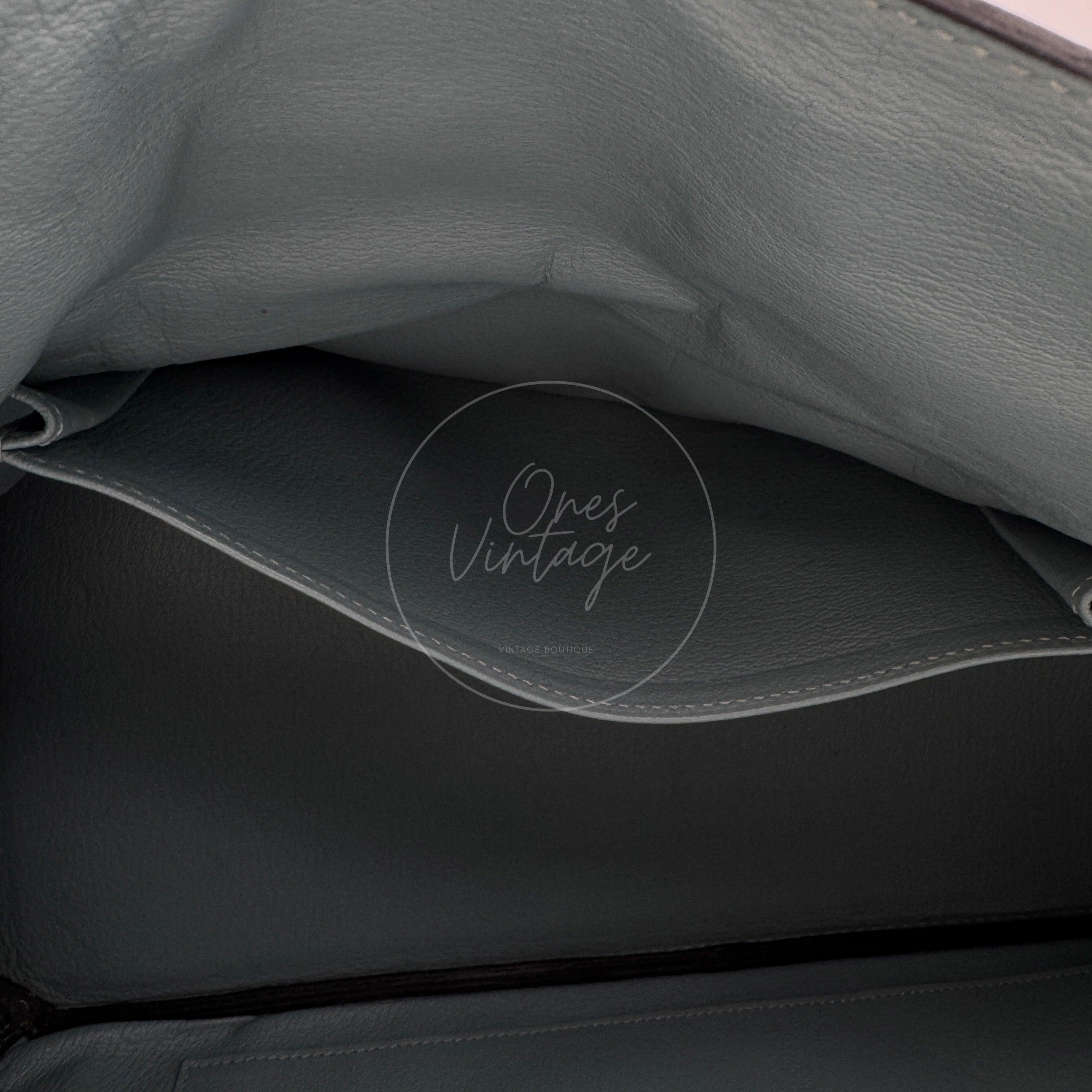 [Pre-owned] Hermes Birkin Shoulder Light Blue Stamp Square M PHW