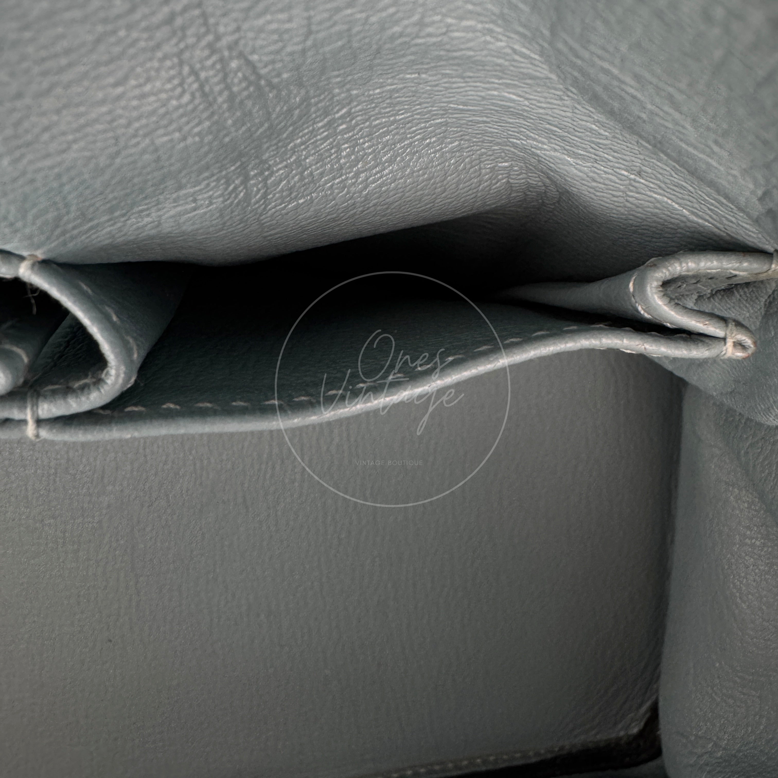 [Pre-owned] Hermes Birkin Shoulder Light Blue Stamp Square M PHW