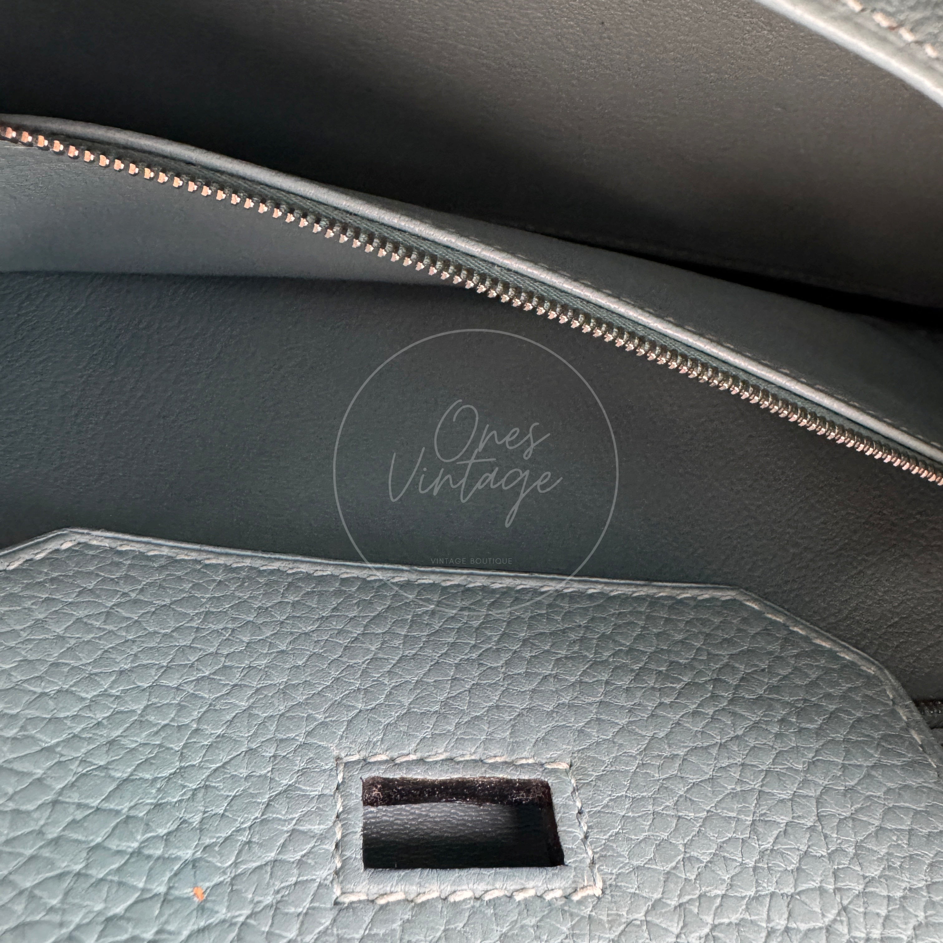 [Pre-owned] Hermes Birkin Shoulder Light Blue Stamp Square M PHW