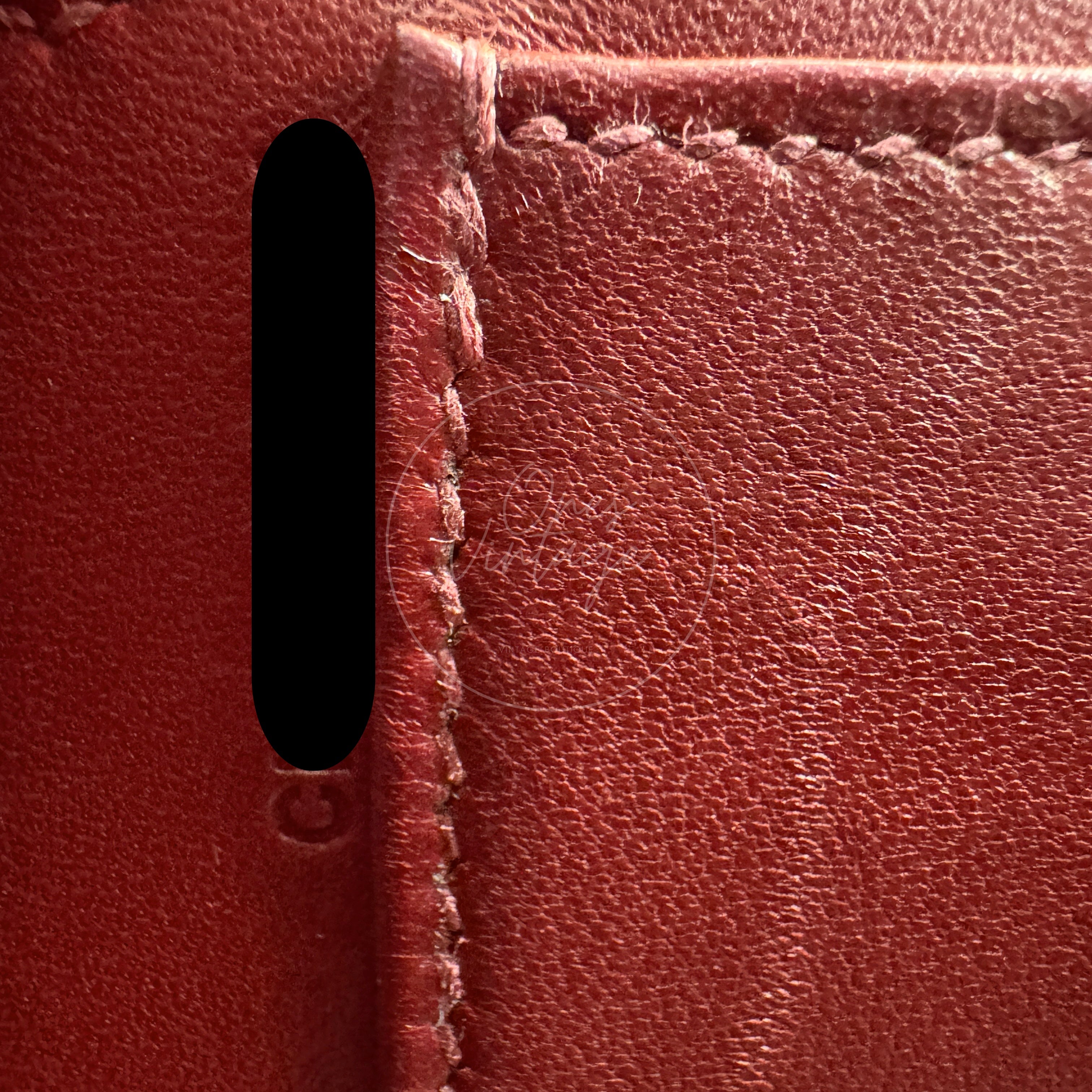 [Pre-owned] Hermes Mini Kelly Burgundy Stamp C GHW