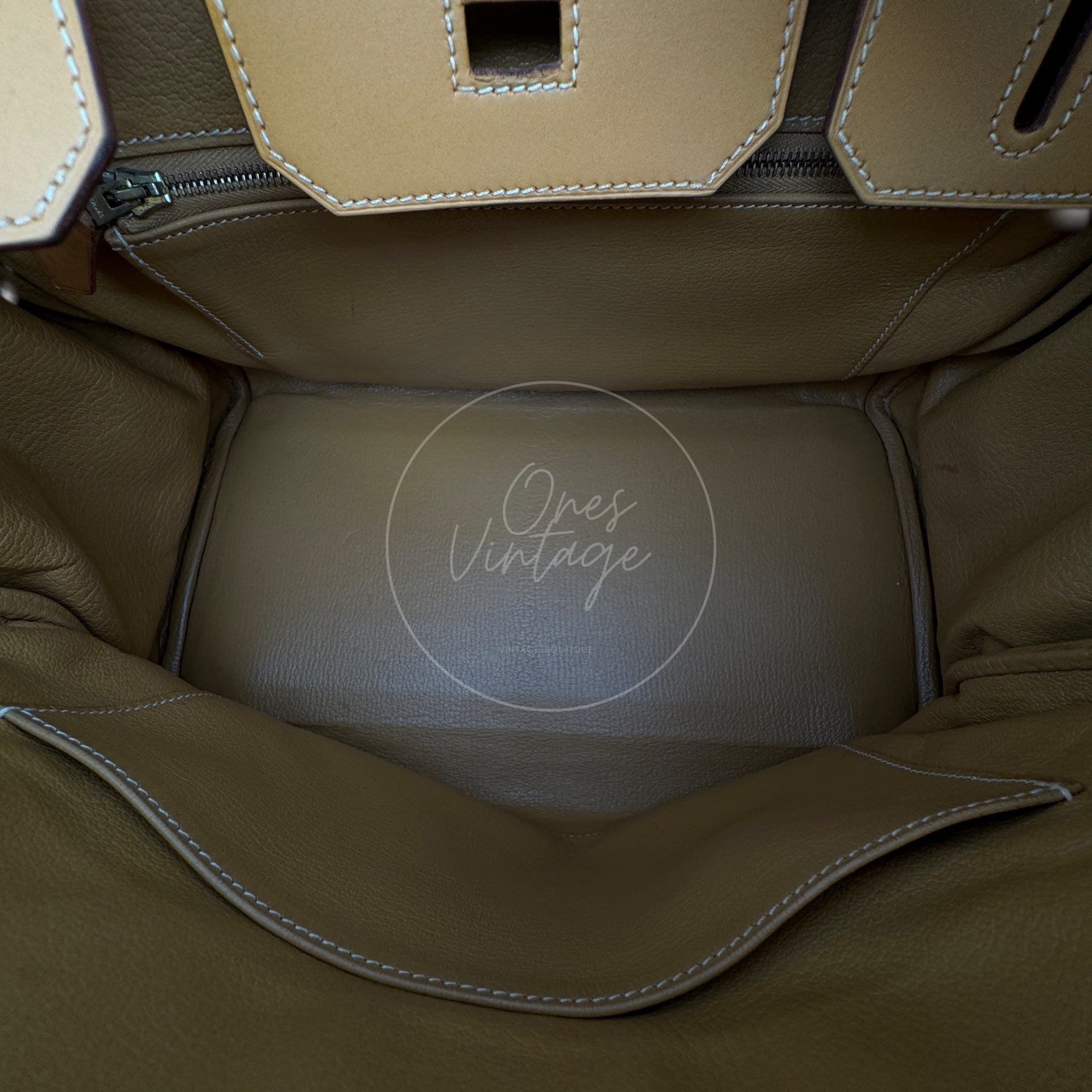 [Pre-owned] Hermes Birkin 30 Beige Swift Denim Jean GHW Stamp Square I