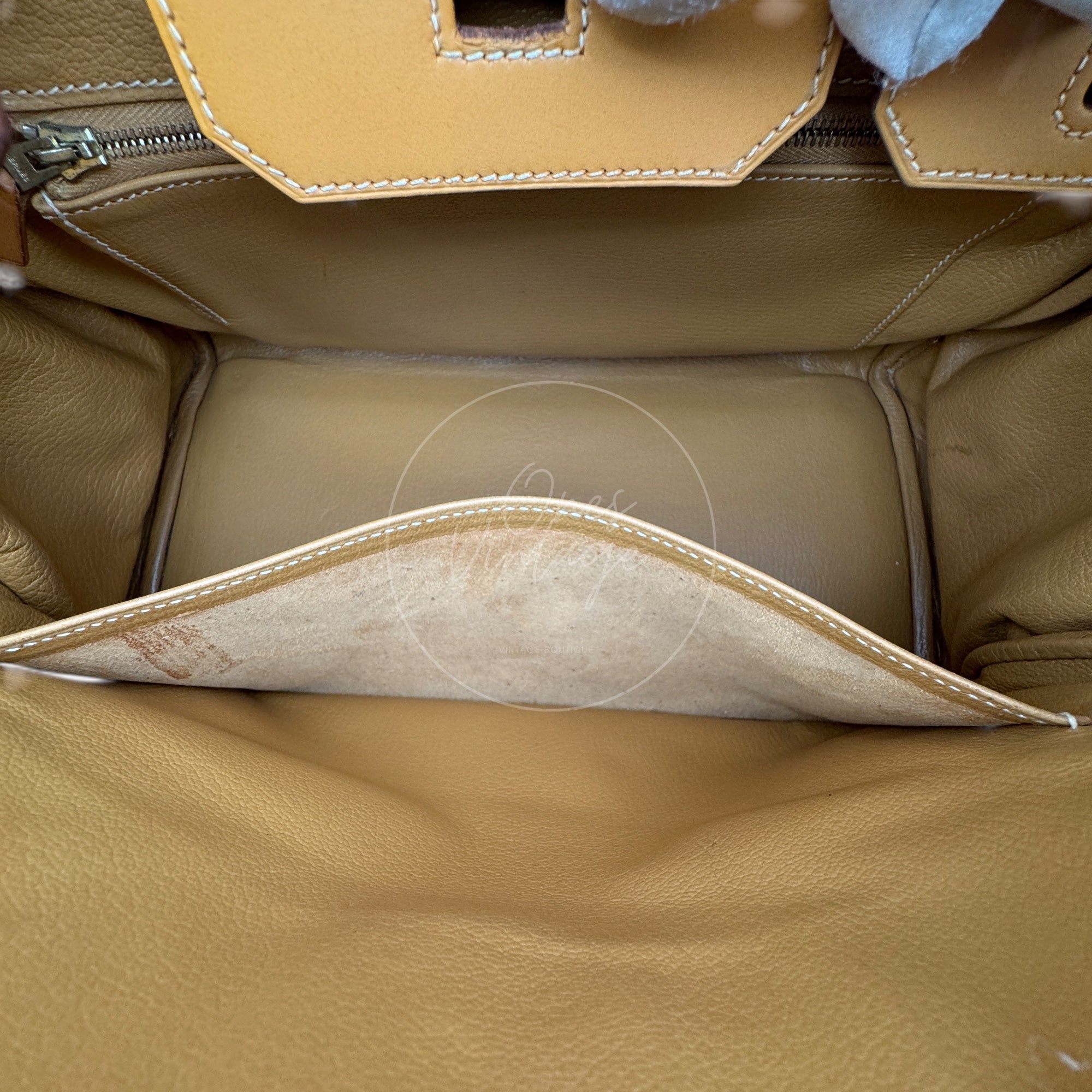 [Pre-owned] Hermes Birkin 30 Beige Swift Denim Jean GHW Stamp Square I