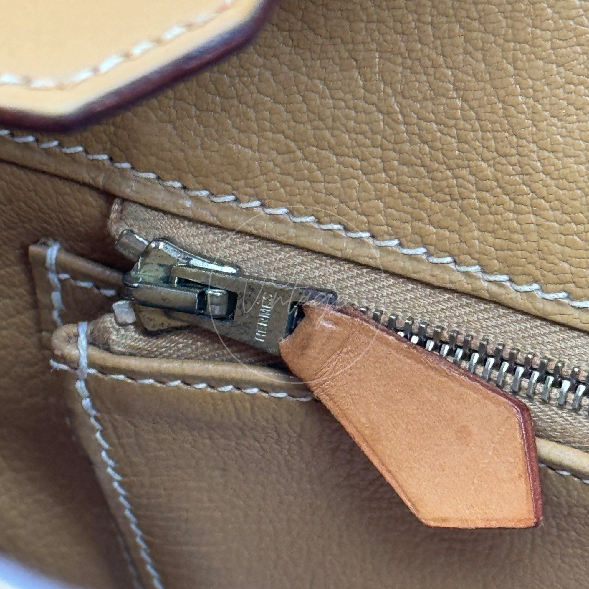 [Pre-owned] Hermes Birkin 30 Beige Swift Denim Jean GHW Stamp Square I