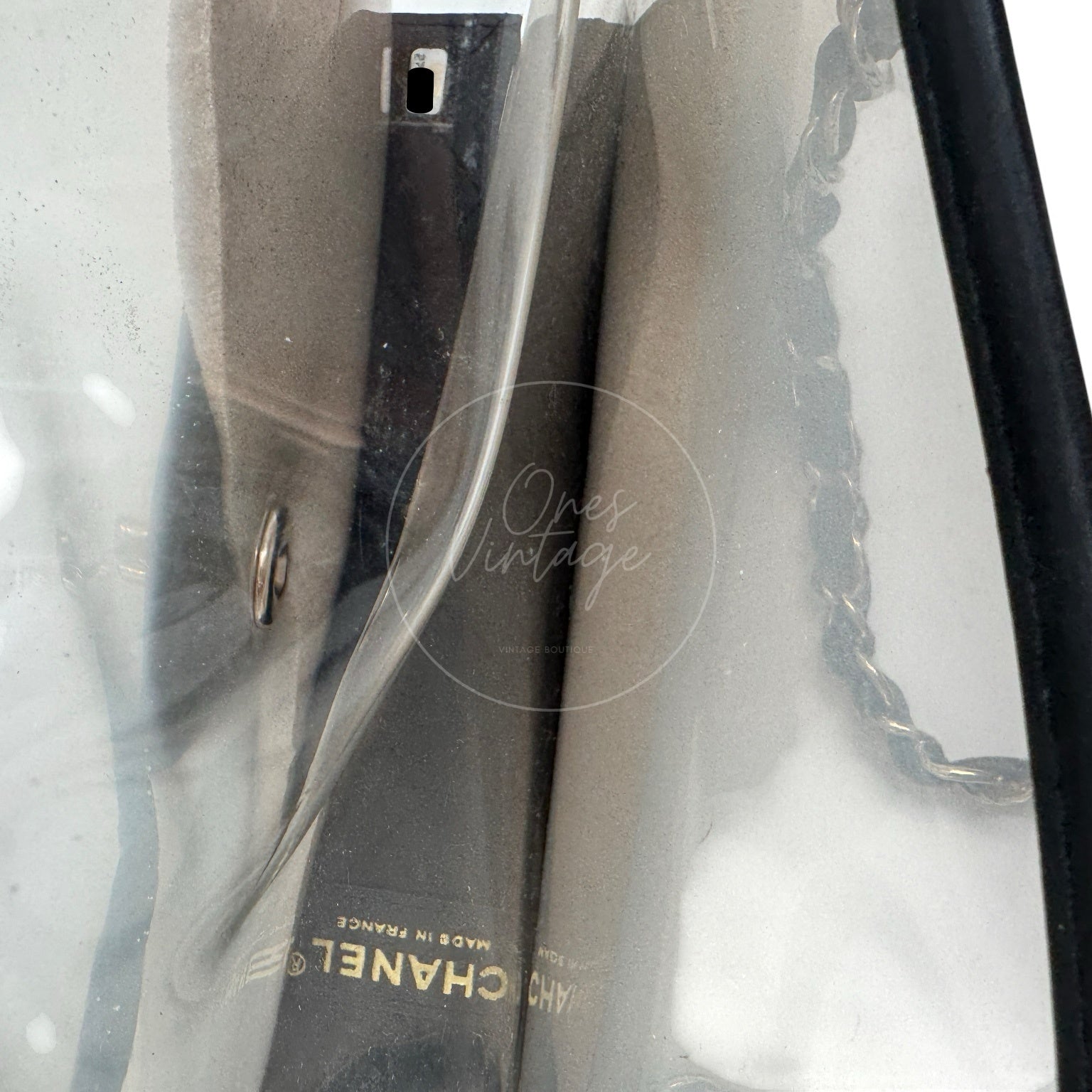 [Pre-owned] Chanel Sand by The Sea Pearl in Clear Classic Flap Bag