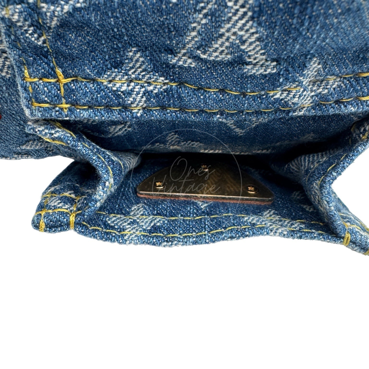 [Pre-owned] Louis Vuitton LV Nano Speedy Denim Blue GHW M82950 2way Crossbody Handbag