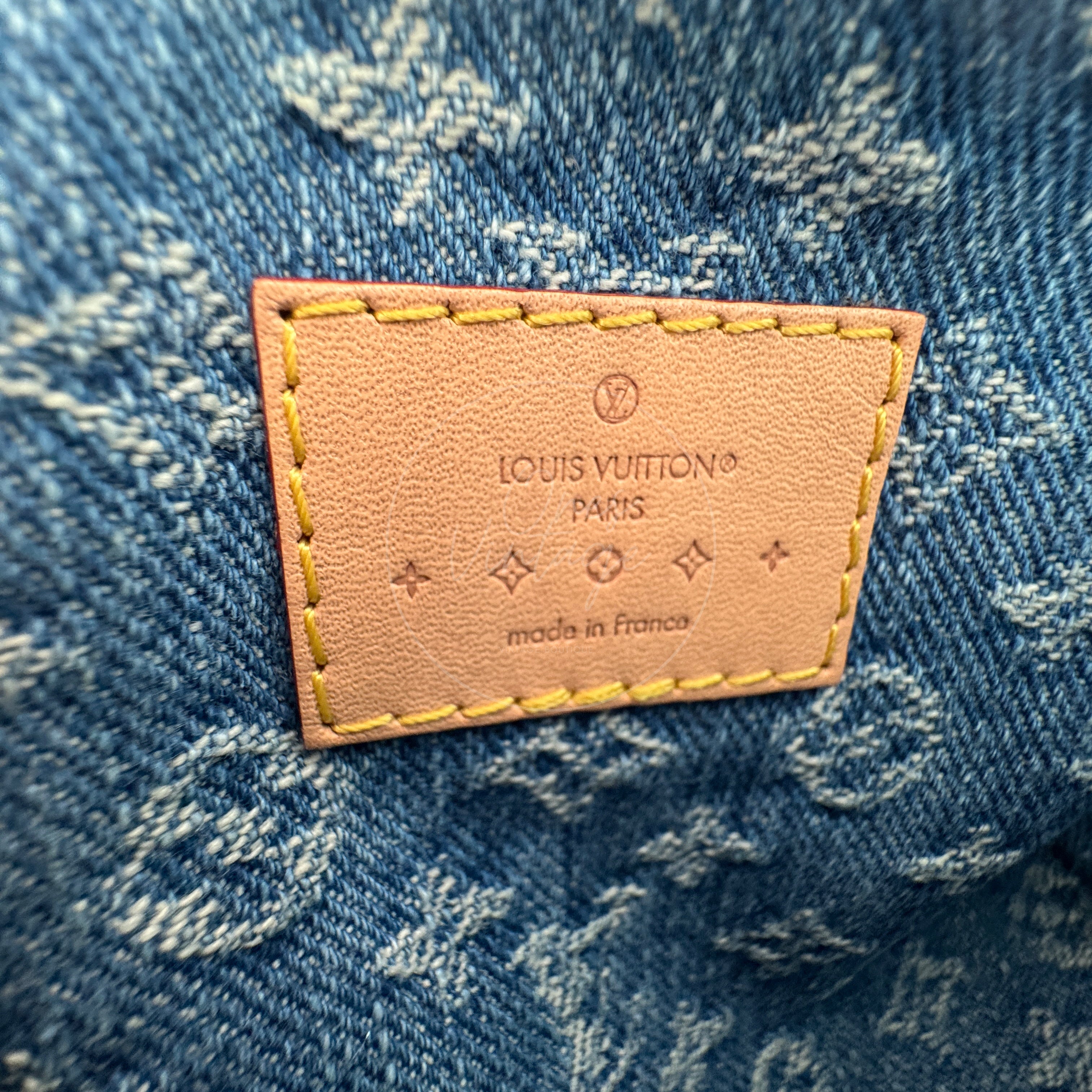 [Pre-owned] Louis Vuitton LV Nano Speedy Denim Blue GHW M82950 2way Crossbody Handbag