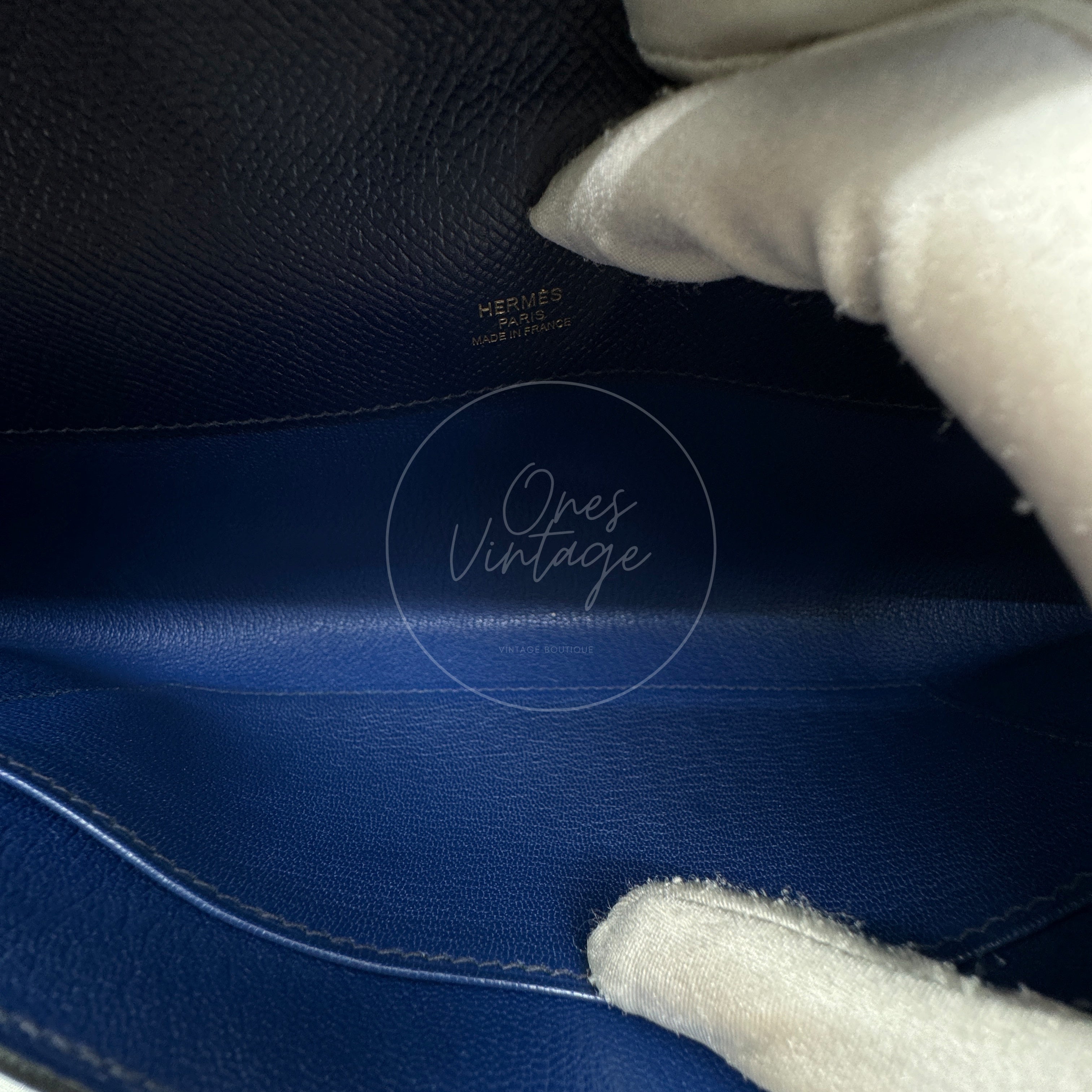 [Pre-owned] Hermes Kelly Cut Clutch Bleu Saphir Epsom GHW Stamp X