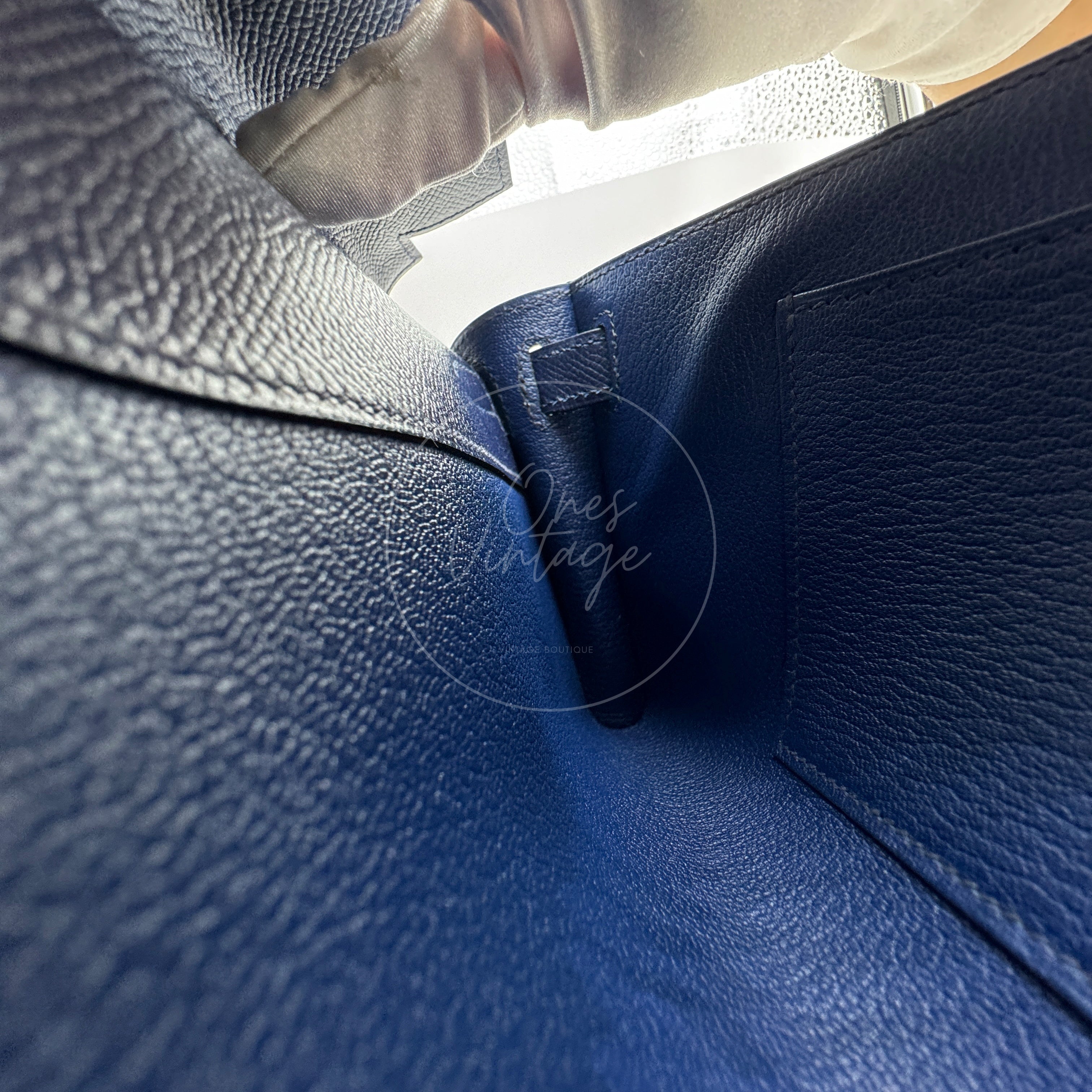 [Pre-owned] Hermes Kelly Cut Clutch Bleu Saphir Epsom GHW Stamp X