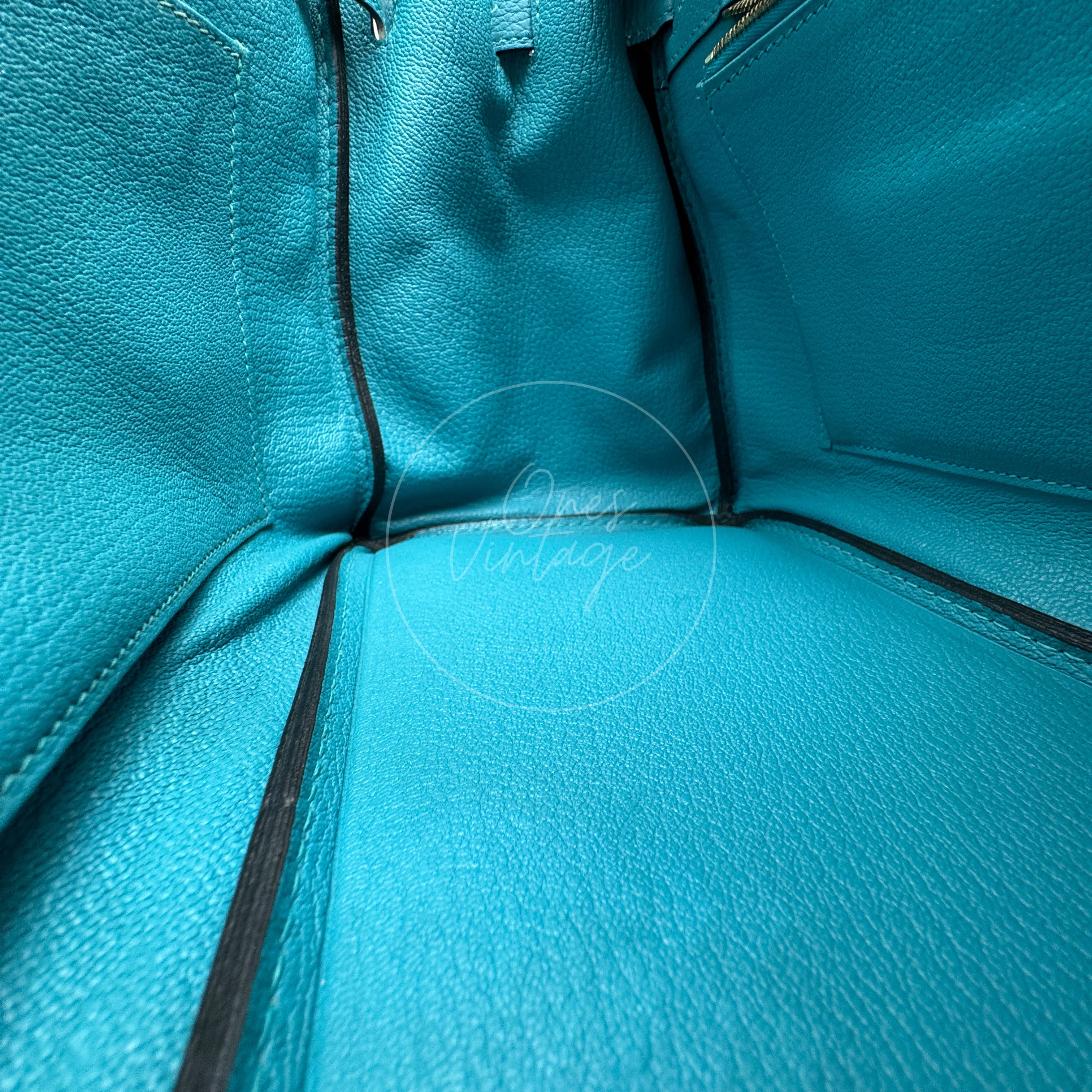 [Pre-owned] Hermes Birkin 30 Blue Paon Togo GHW Stamp Square R