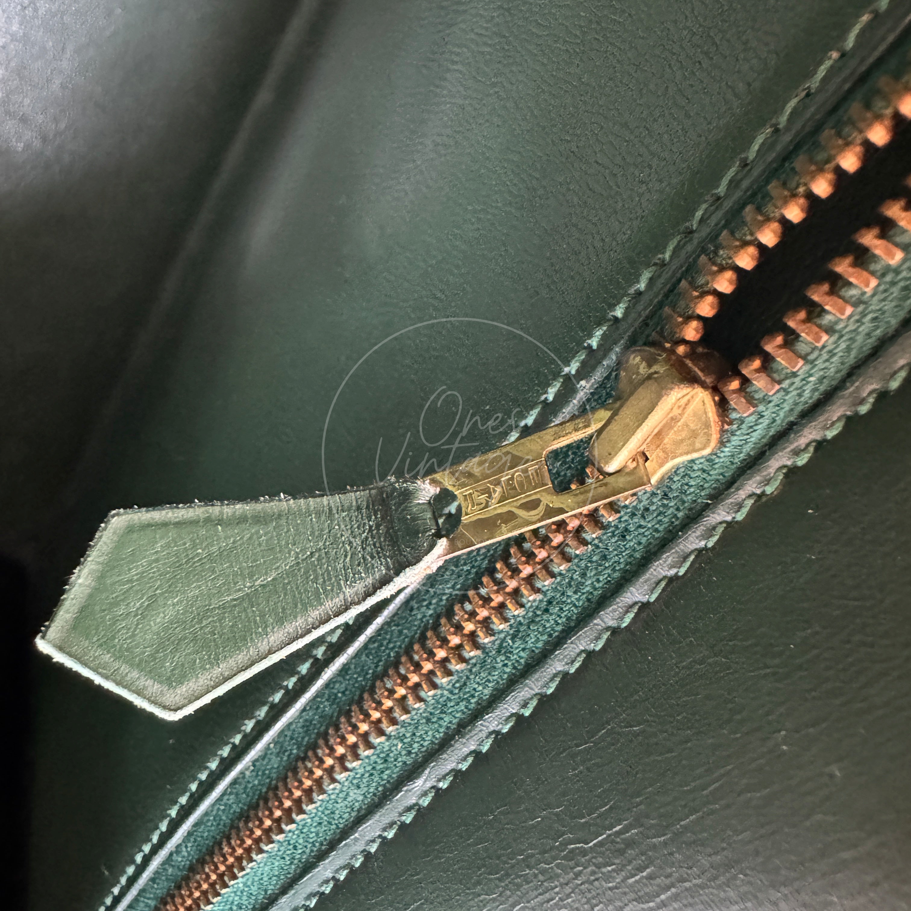 [Pre-owned] Hermes Kelly 32 Dark Green Box with Key, Lock and Clochette