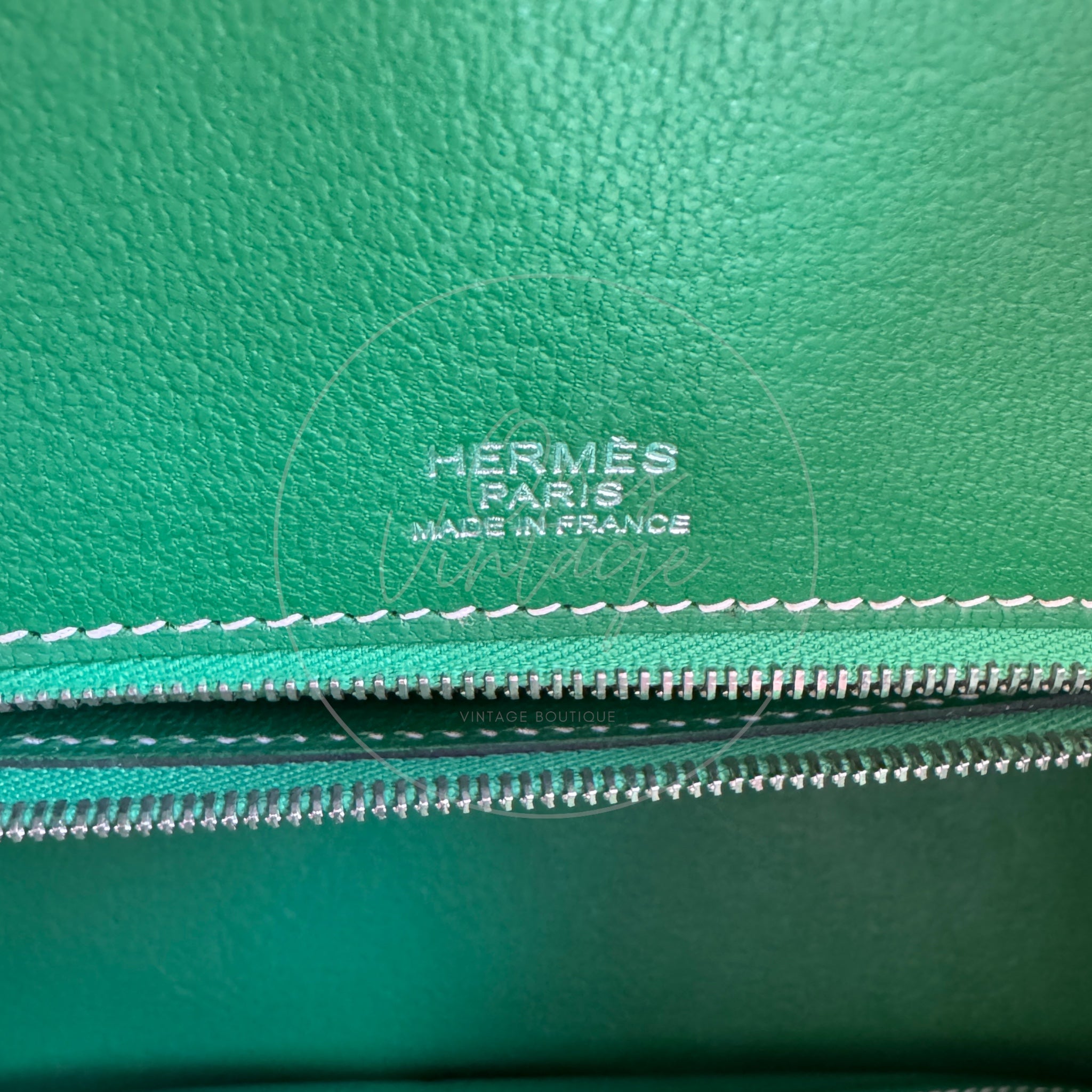 [Pre-owned] Hermes Birkin 30 Bambou, Vert de Gris and Taupe Doblis Stamp T
