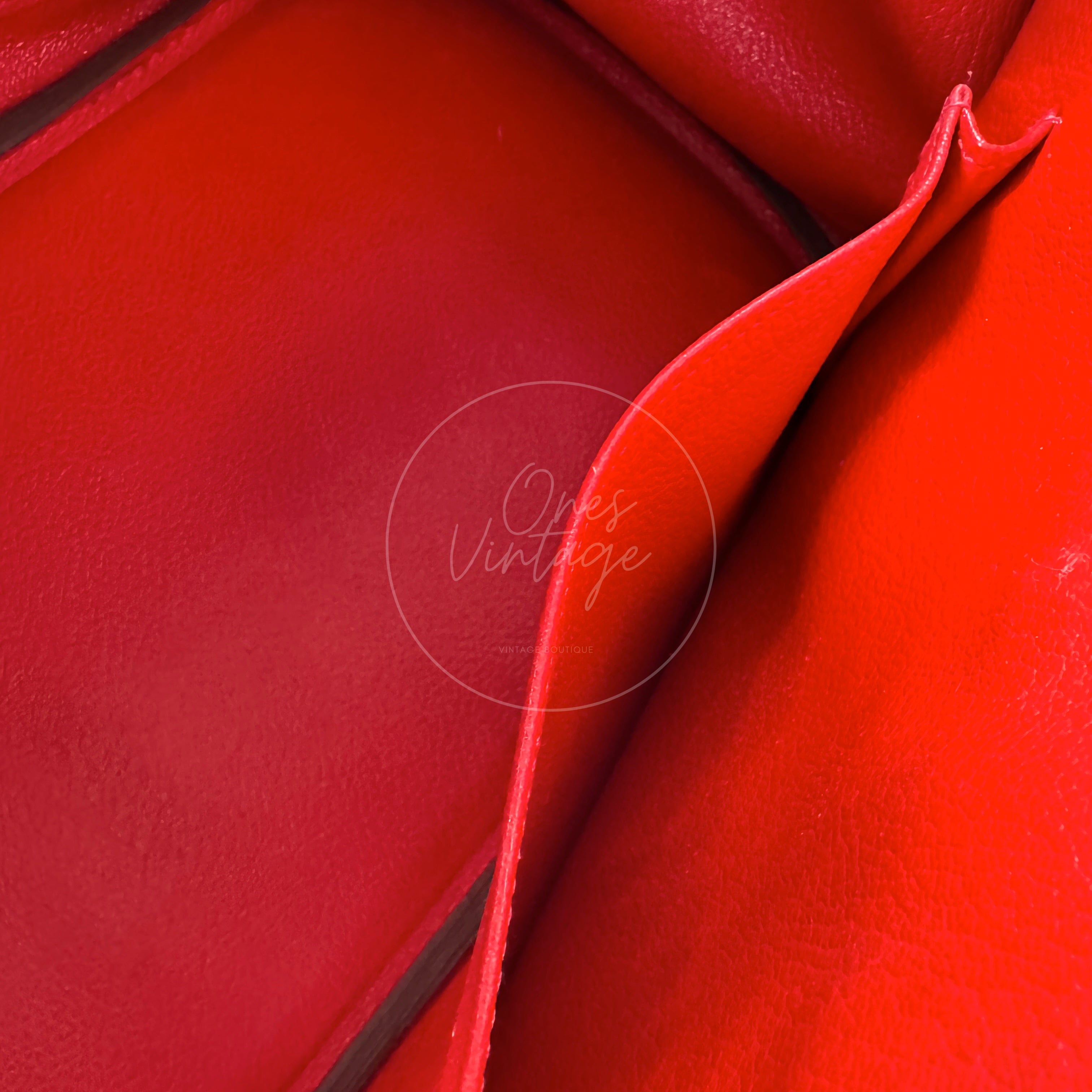 [Pre-owned] Hermes Birkin Shoulder in Red PHW Togo Stamp Square P