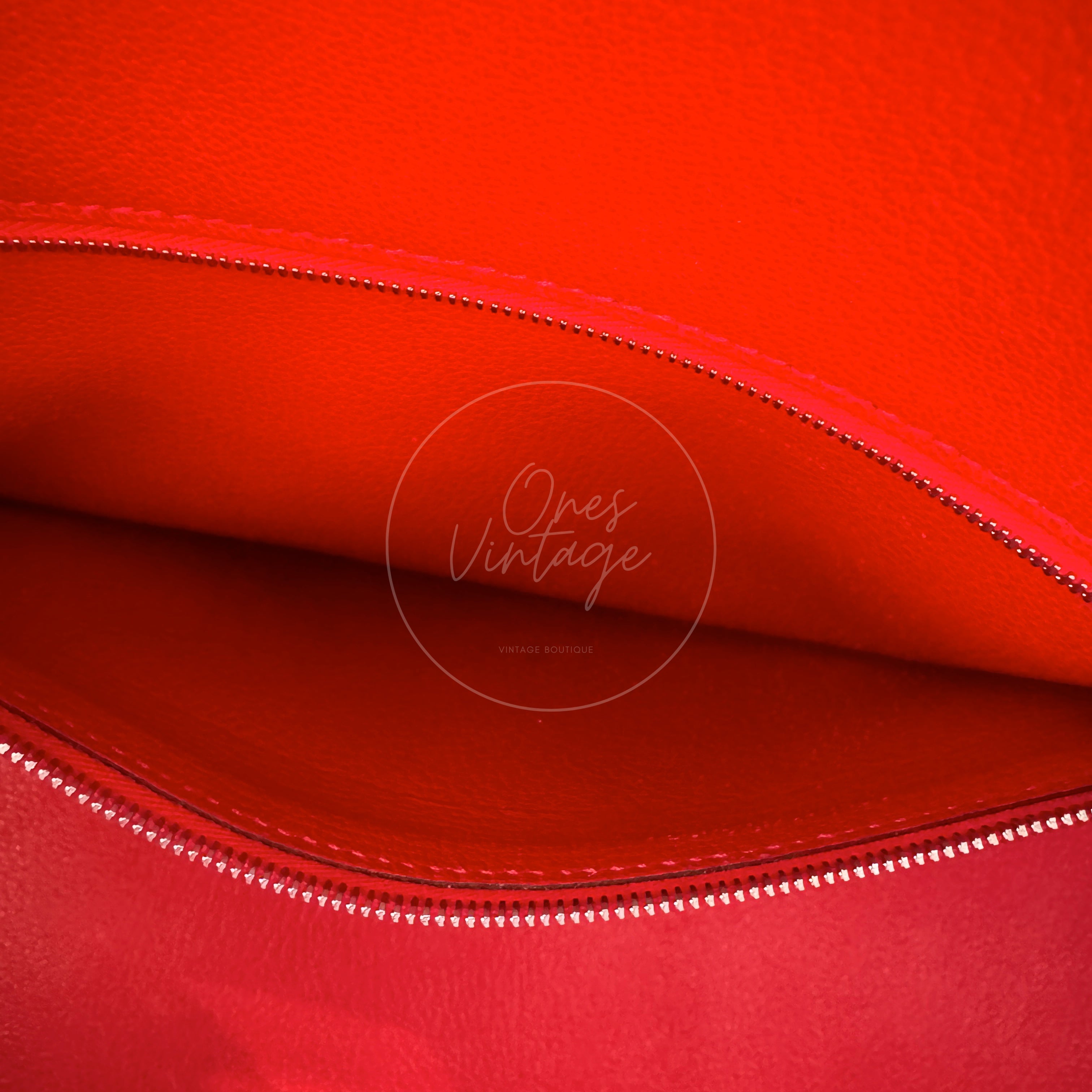 [Pre-owned] Hermes Birkin Shoulder in Red PHW Togo Stamp Square P