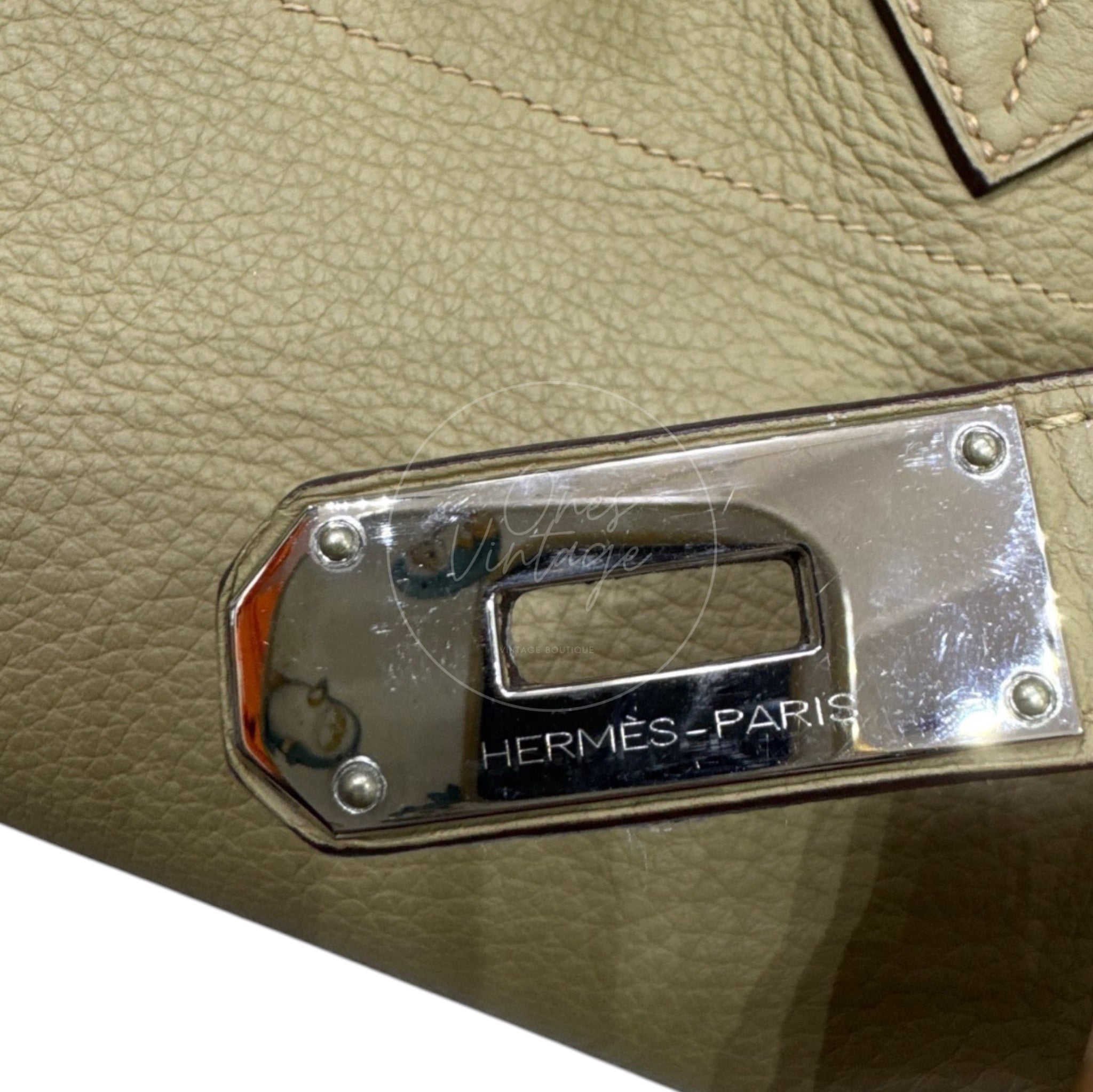 [Pre-owned] Hermes Birkin Shoulder Gris T Togo PHW Stamp Square L