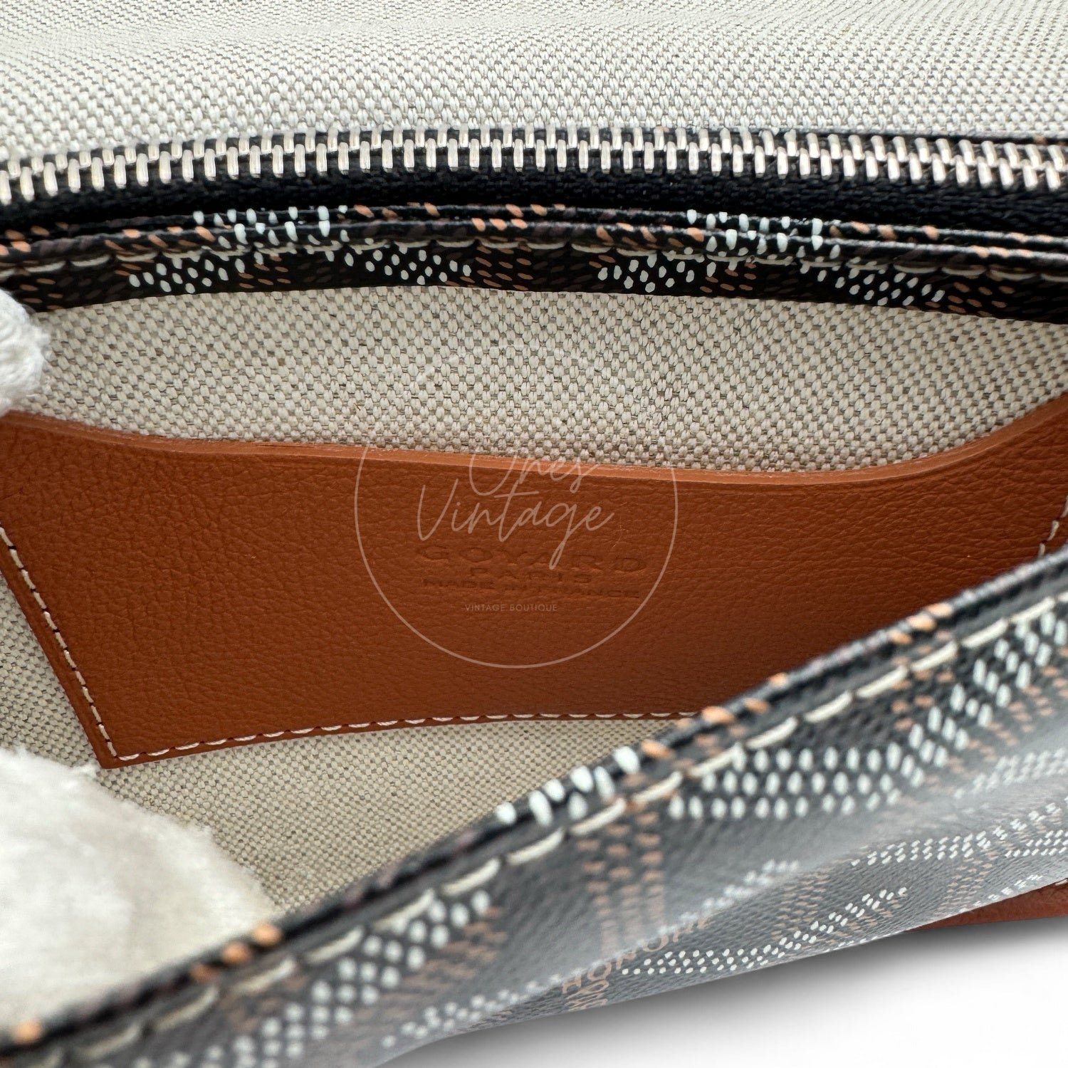 [Unused] Goyard Plumet Pocket Wallet With Strap Black & Tan
