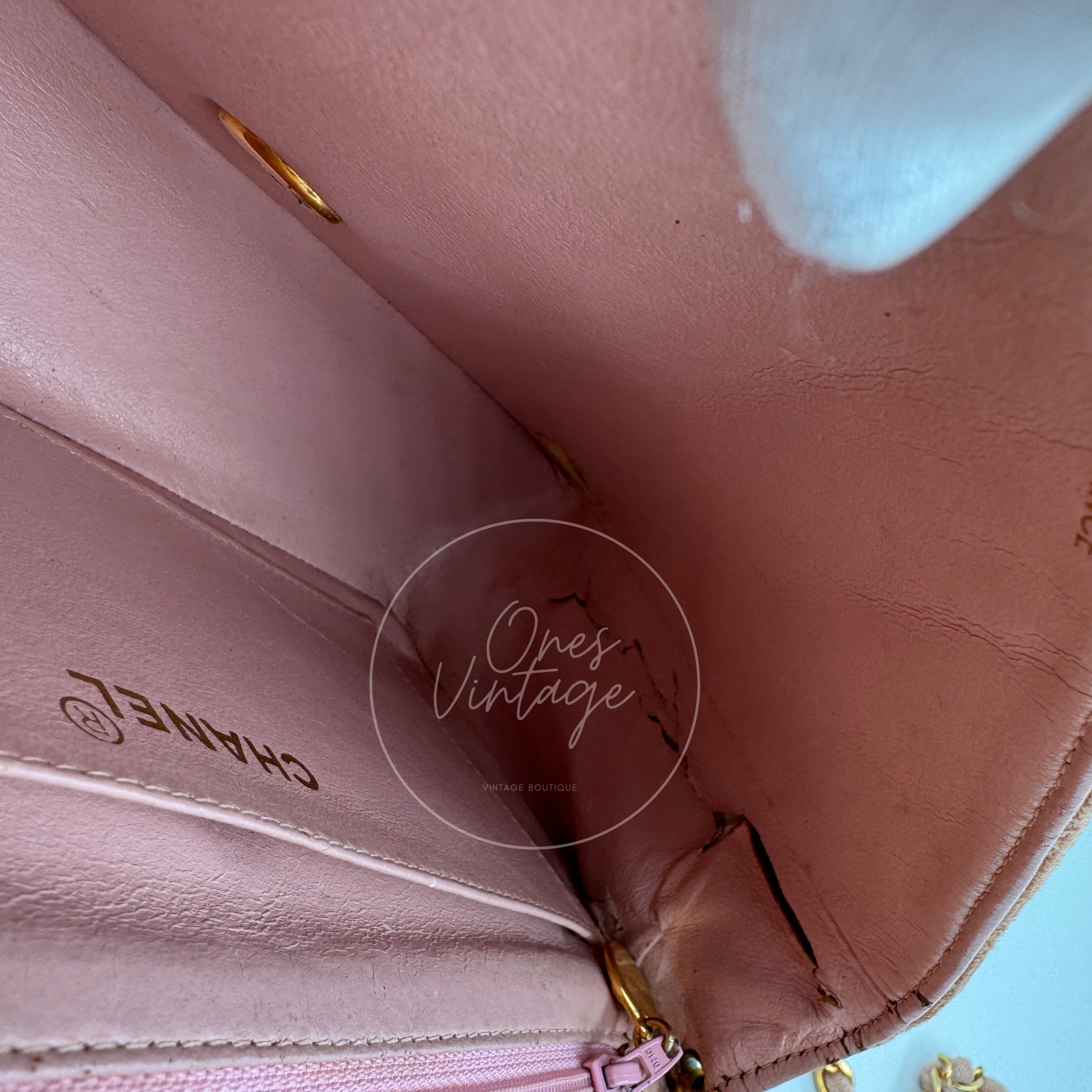 [Pre-owned] Chanel Vintage Medium Diana Flap Bag in Pink Canvas