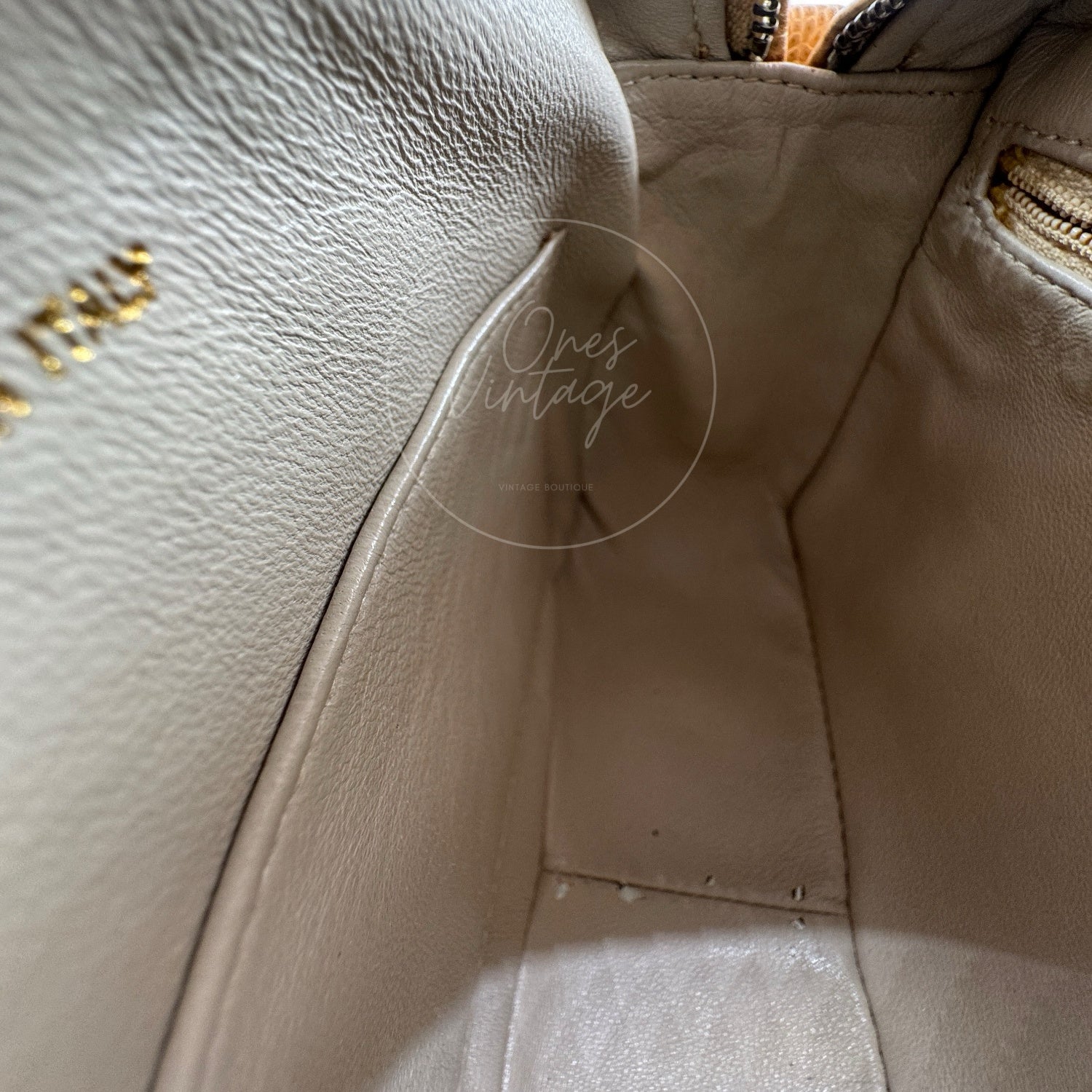 [Pre-owned] Chanel Beige Caviar V Stitch Fringe Mini Camera Bag