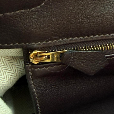 Hermes Birkin 35 Grizzly Brown Suede Square P
