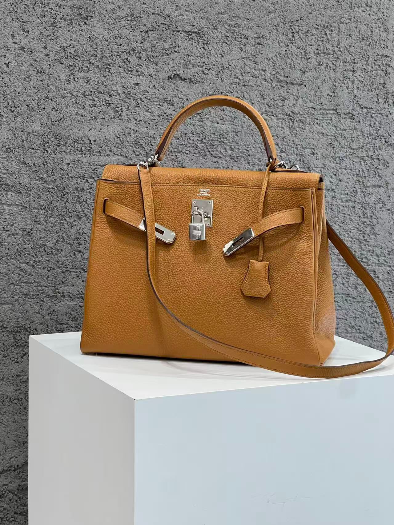 [Pre-owned] Hermes Kelly 32 Phw biscuit stamp T Togo