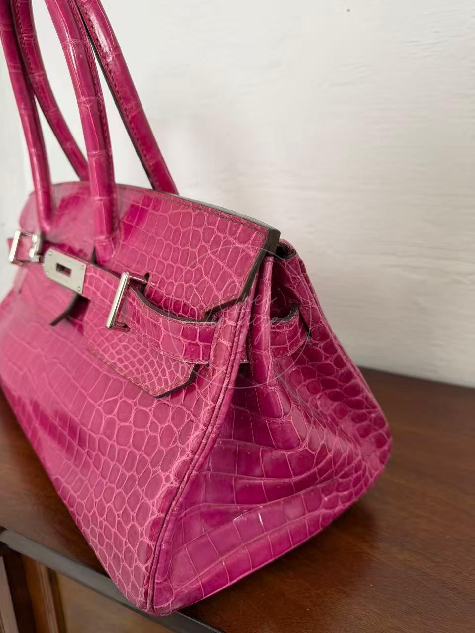 [Pre-owned] Hermes Birkin Shoulder Crocodile in Pink