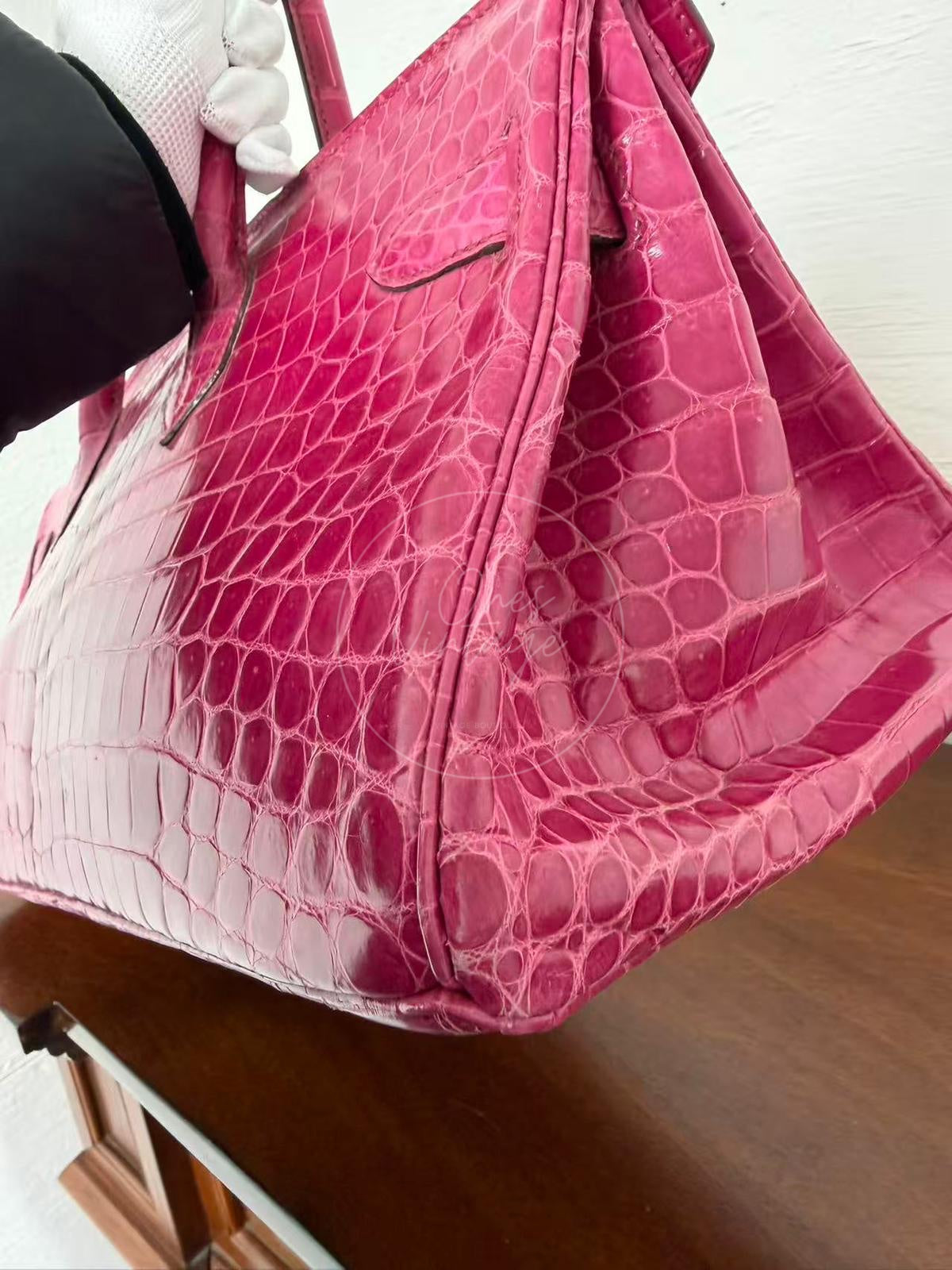 [Pre-owned] Hermes Birkin Shoulder Crocodile in Pink