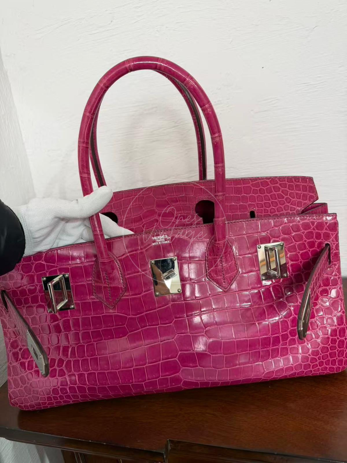 [Pre-owned] Hermes Birkin Shoulder Crocodile in Pink
