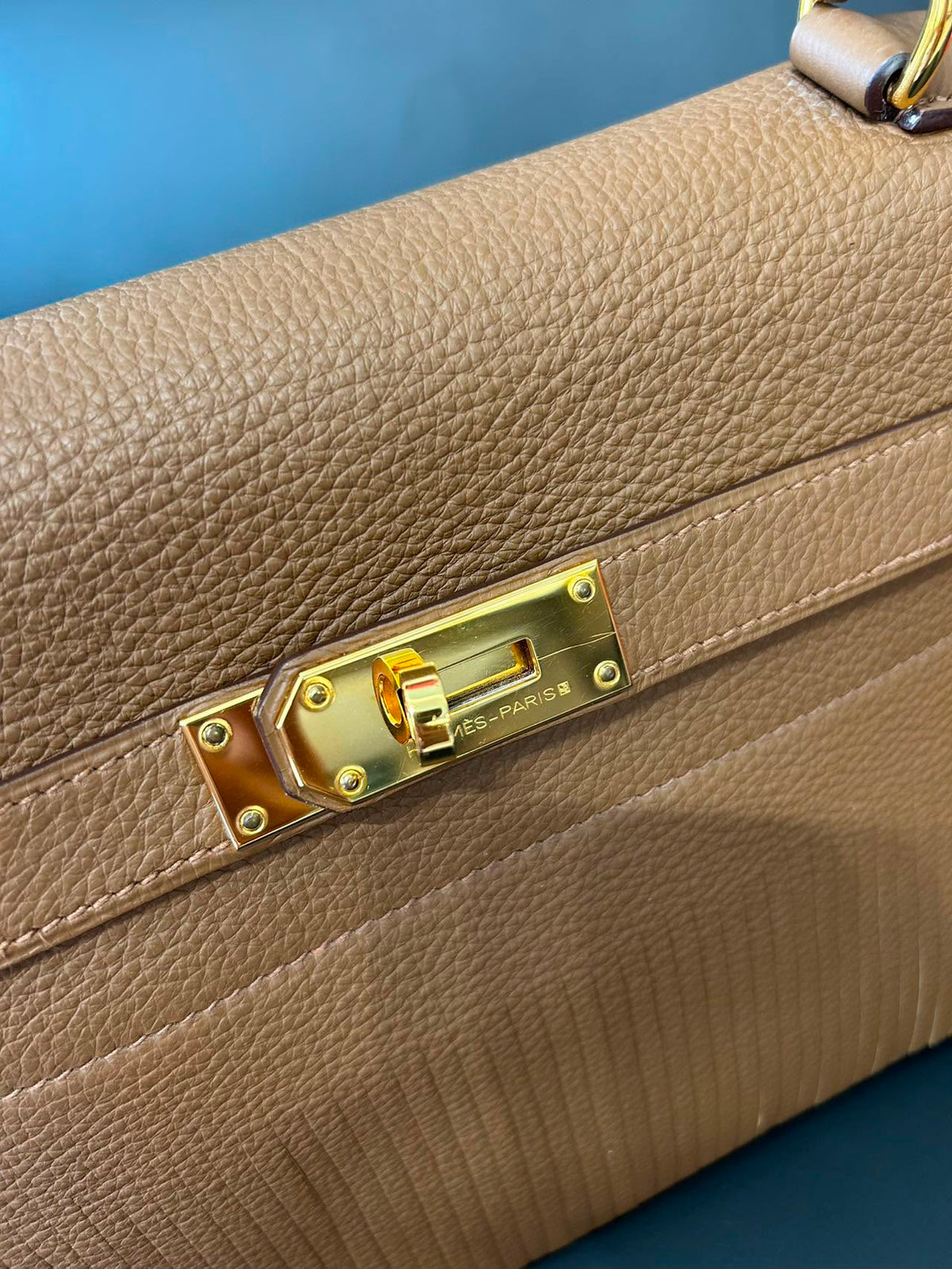 Hermes Kelly shoulder fringe Milk Tea