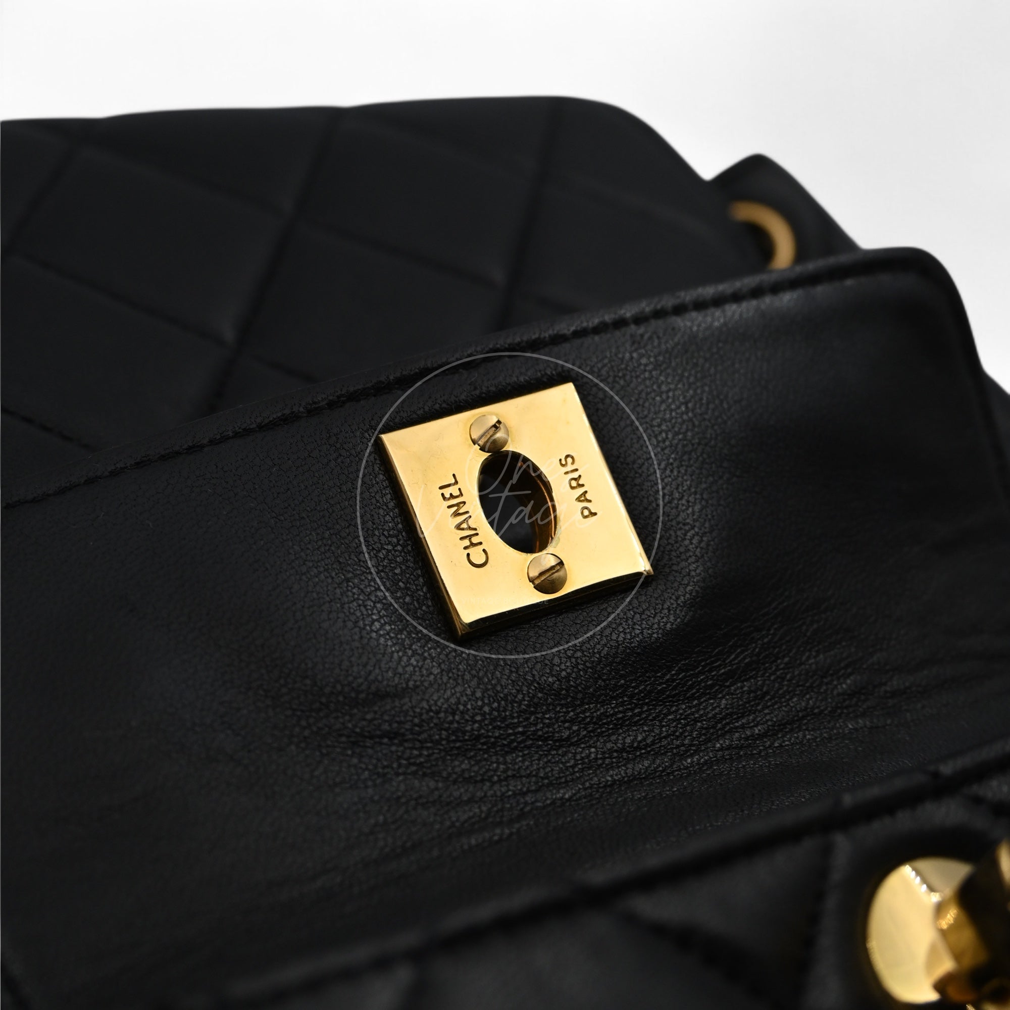 [Pre-owned] Chanel Vintage Black Lambskin Duma Backpack