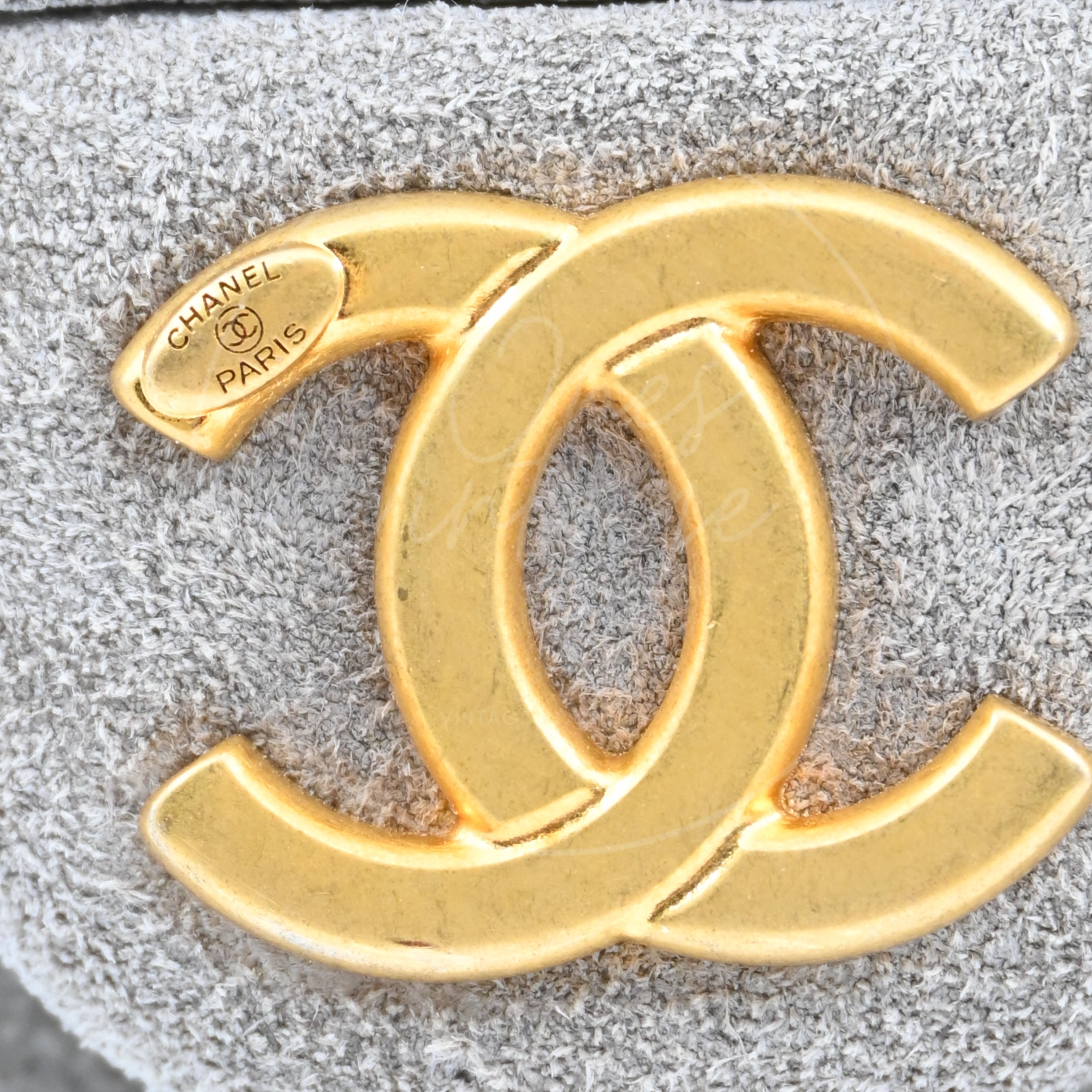[Unused] Chanel Small 25 Bag Gray Suede GHW Microchip