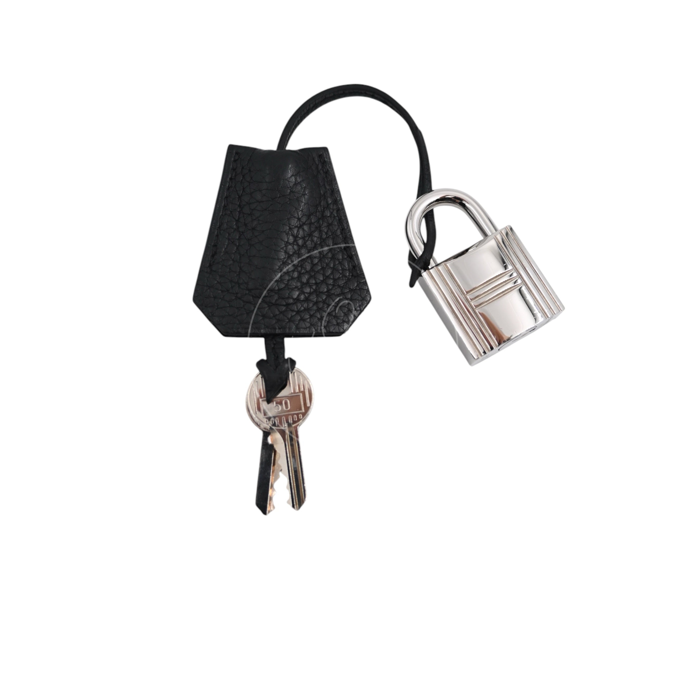 [Pre-owned] Hermes Kelly Shoulder Black PHW Stamp Square M