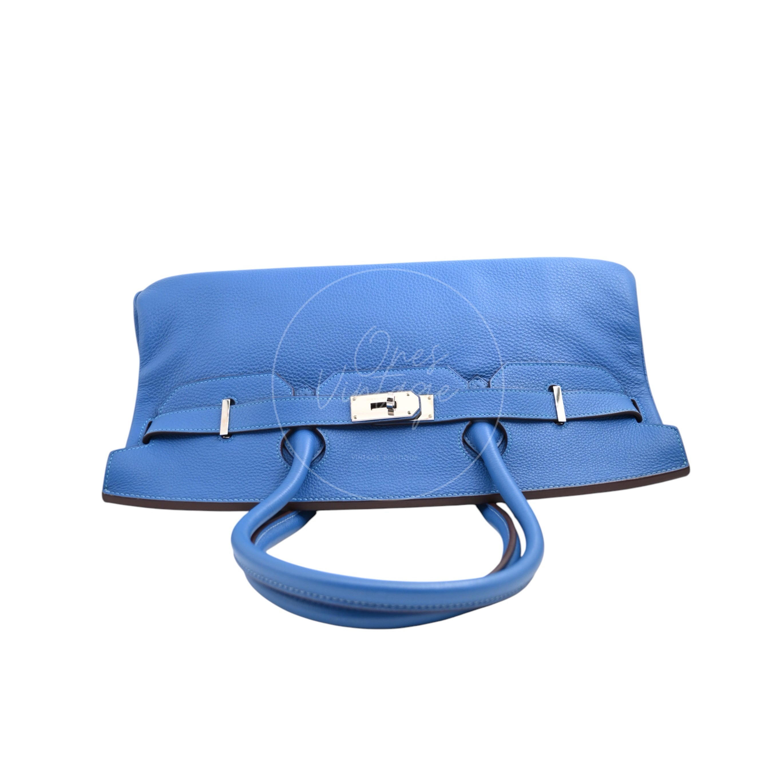 [Pre-owned] Hermes Birkin Shoulder Blue Stamp Square O PHW