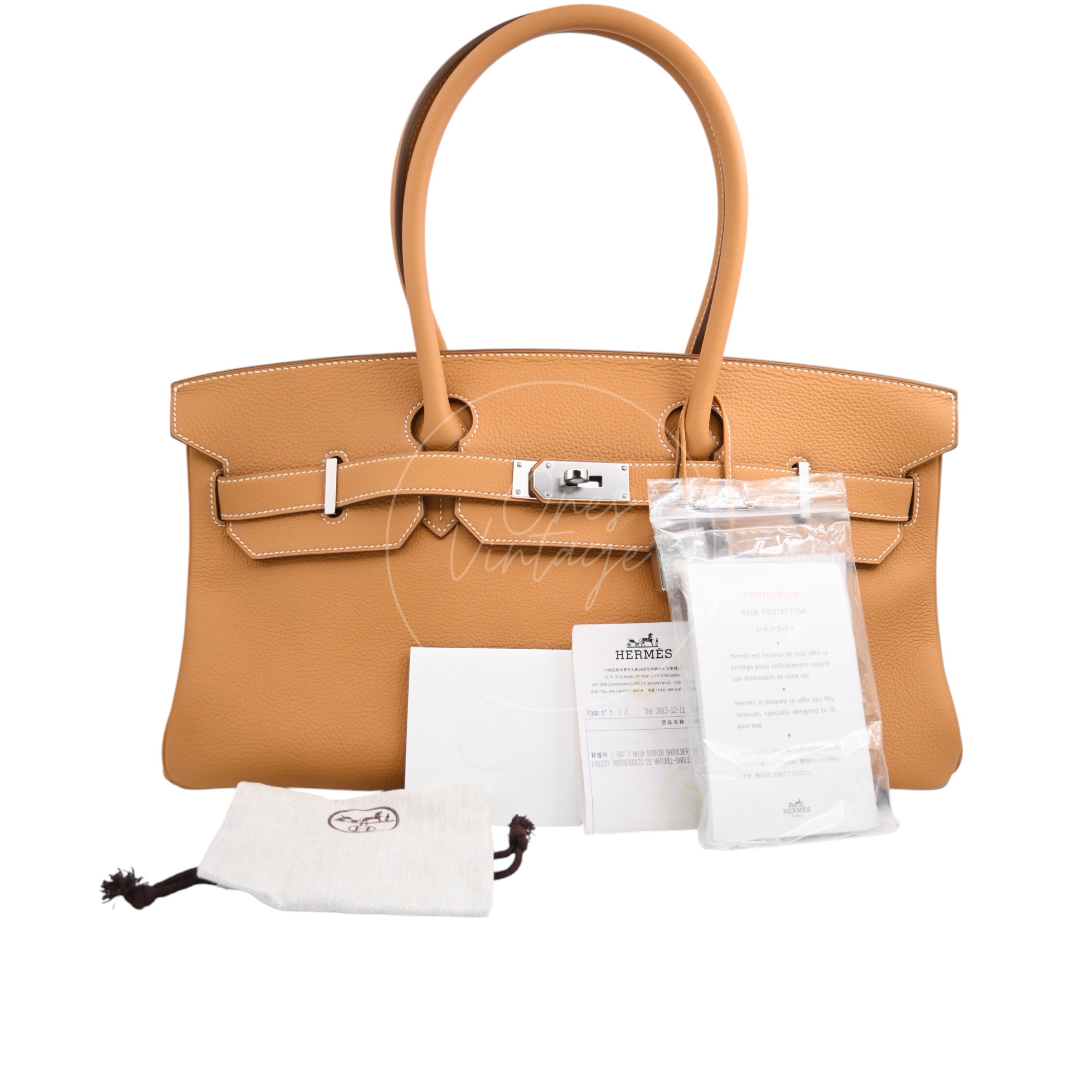 [Pre-owned] Hermes Shoulder Birkin Natural Sable Stamp Square Q Handbag