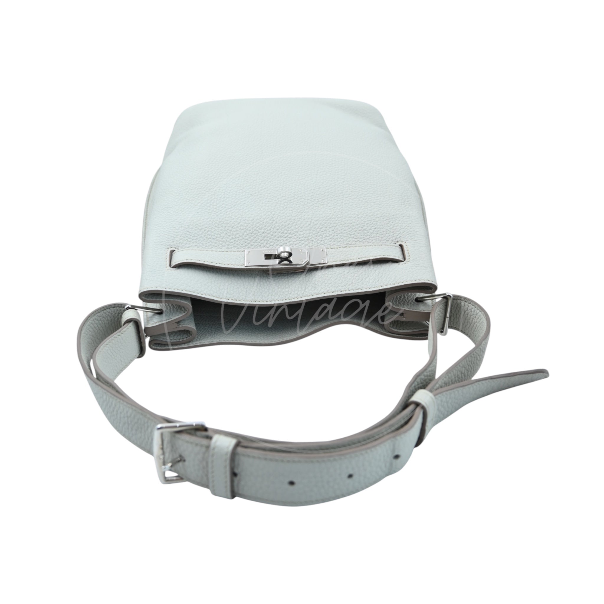 [Pre-owned] Hermes So Kelly 22 Gris Peale Togo PHW Stamp Square E