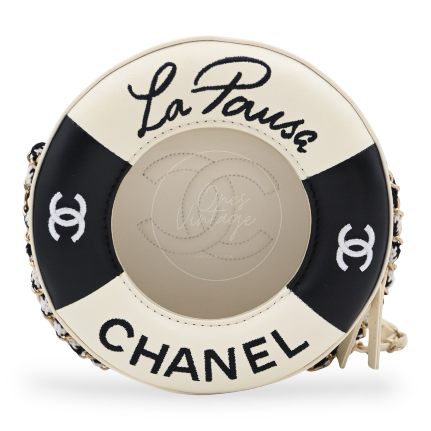 [Pre-owned] Chanel Coco Black Lifesaver Lambskin GHW Bag
